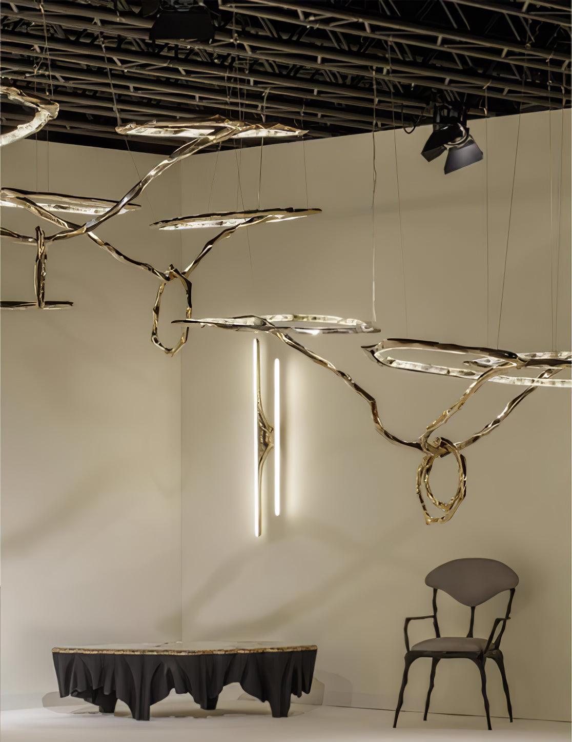 Cloud Rings Series Brass Chandelier - Cueteks
