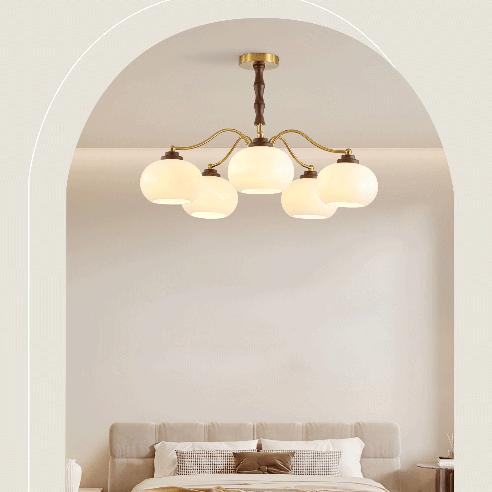 Persimmon Glass Globe Chandelier - Cueteks