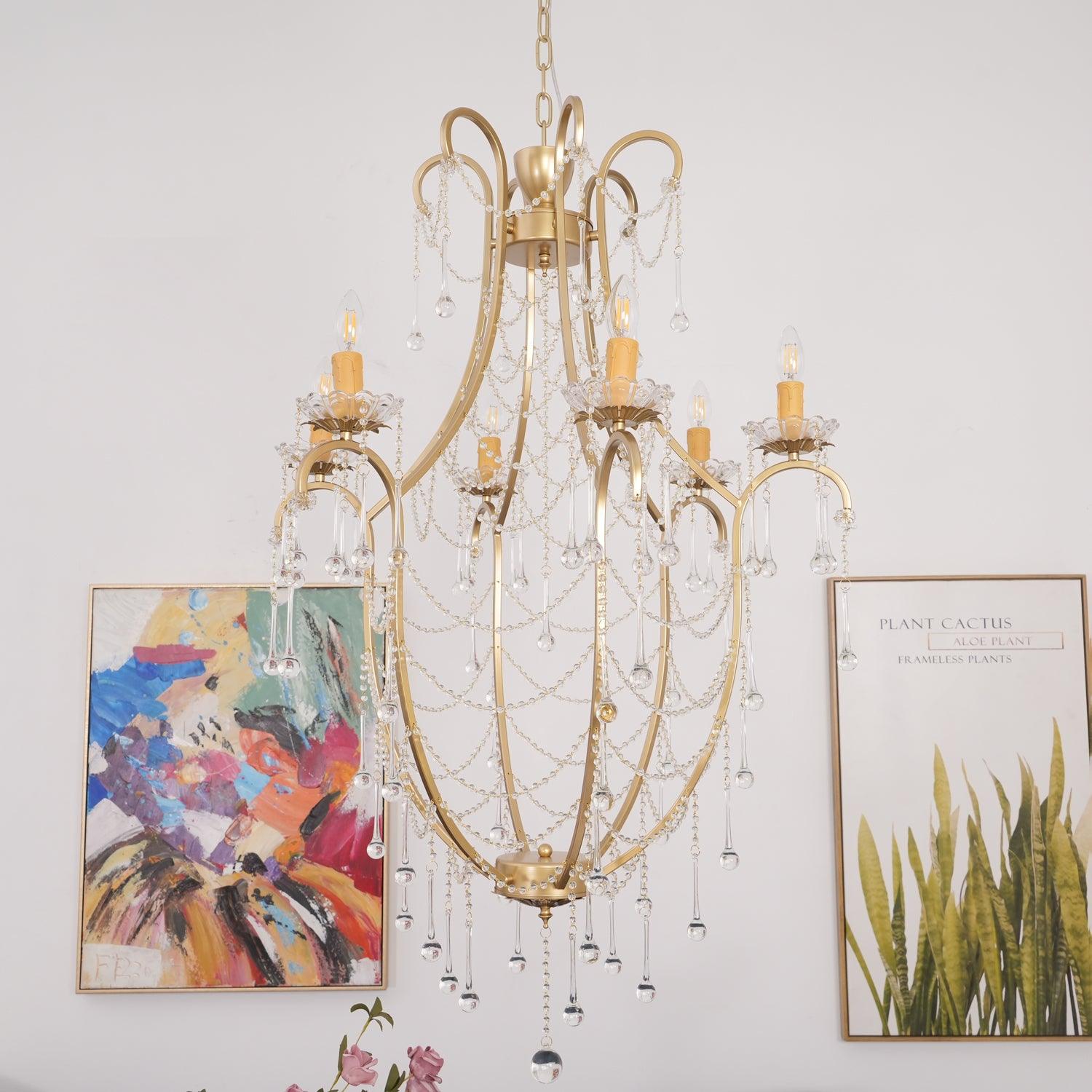 Crystal Birdcage Chandelier - Cueteks