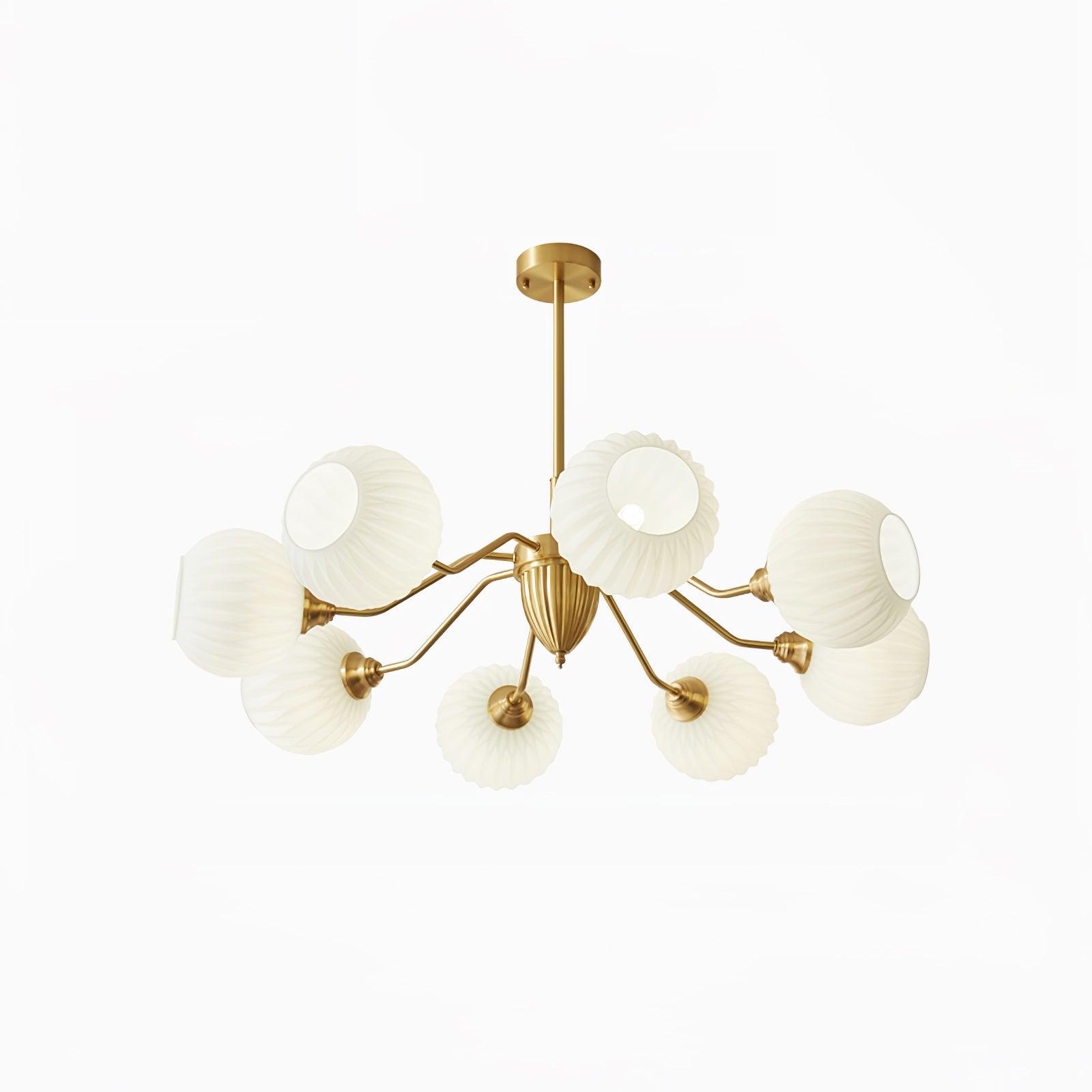 Ribbed Glass Ball Chandelier - Cueteks