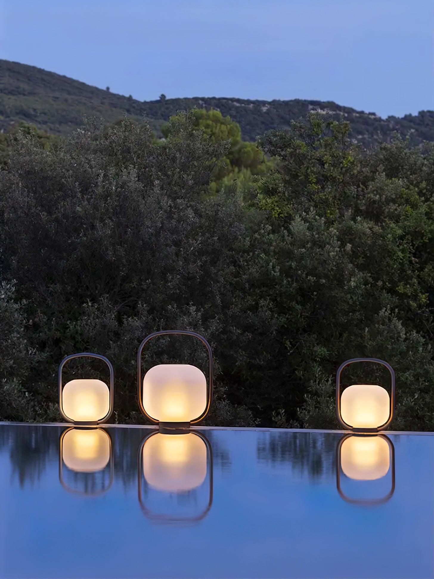 Portable Lantern Outdoor Table Lamp with Solar Panel - Cueteks