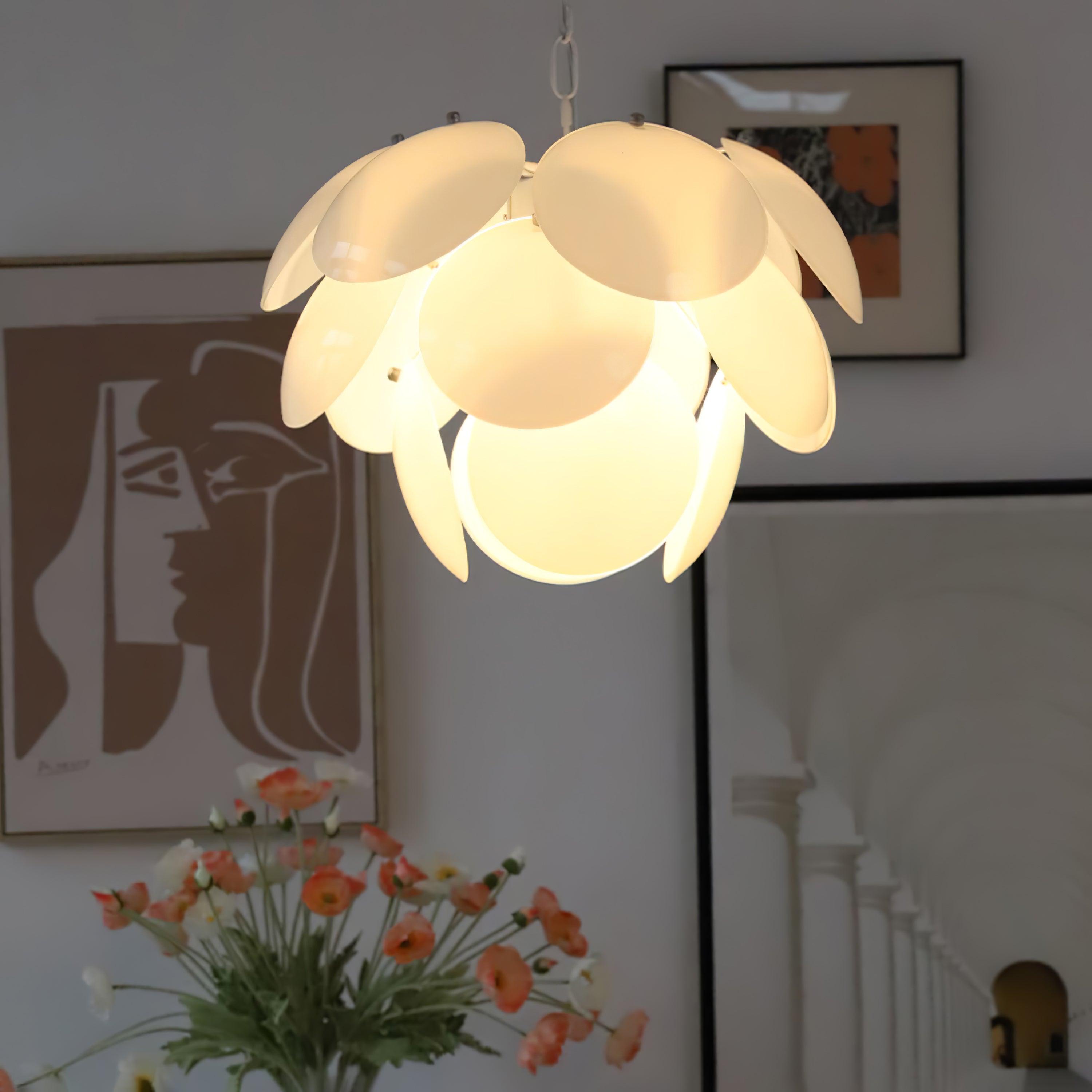 Luminous Petal Glass Chandelier - Cueteks