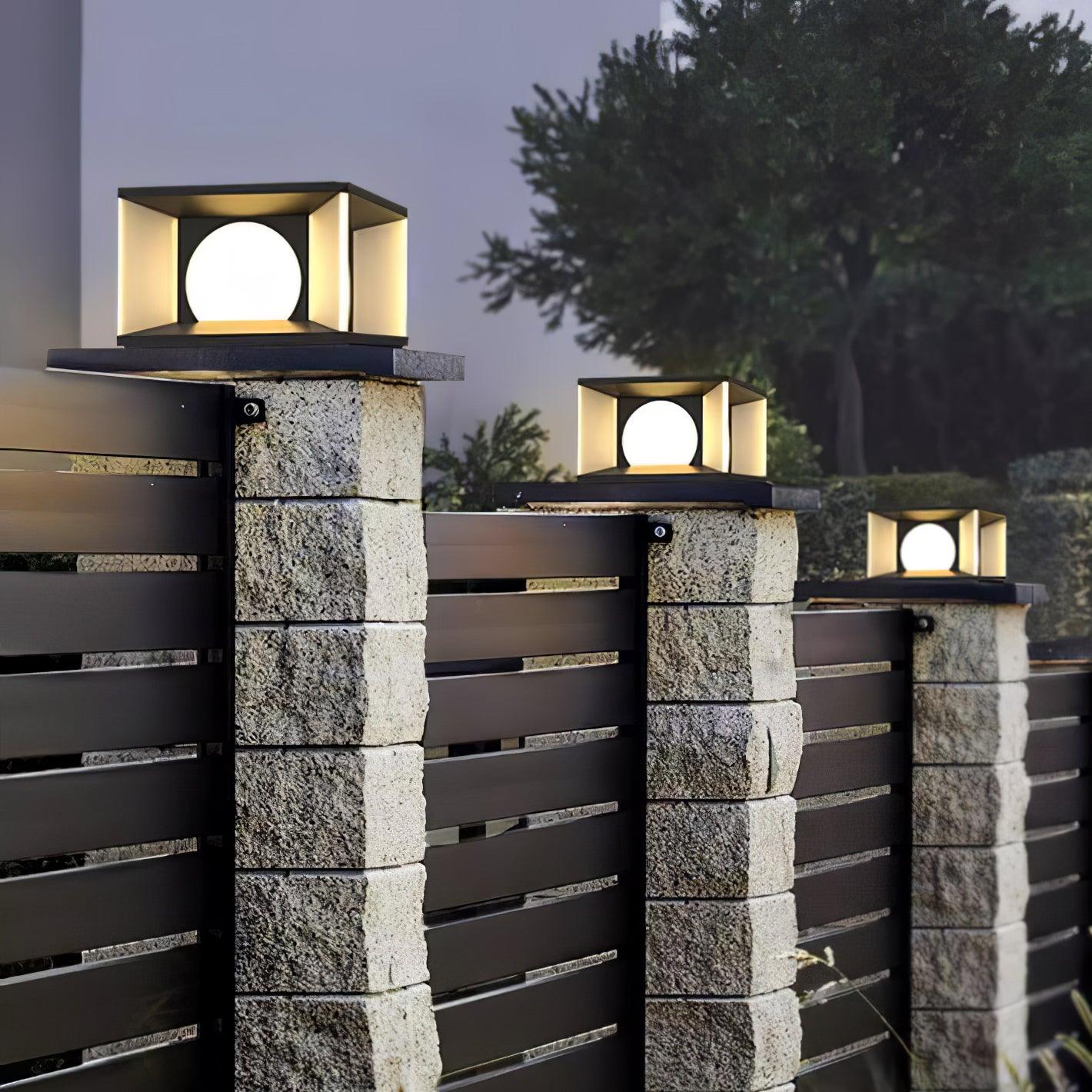 Eclipse Cube Outdoor Post Light - Cueteks