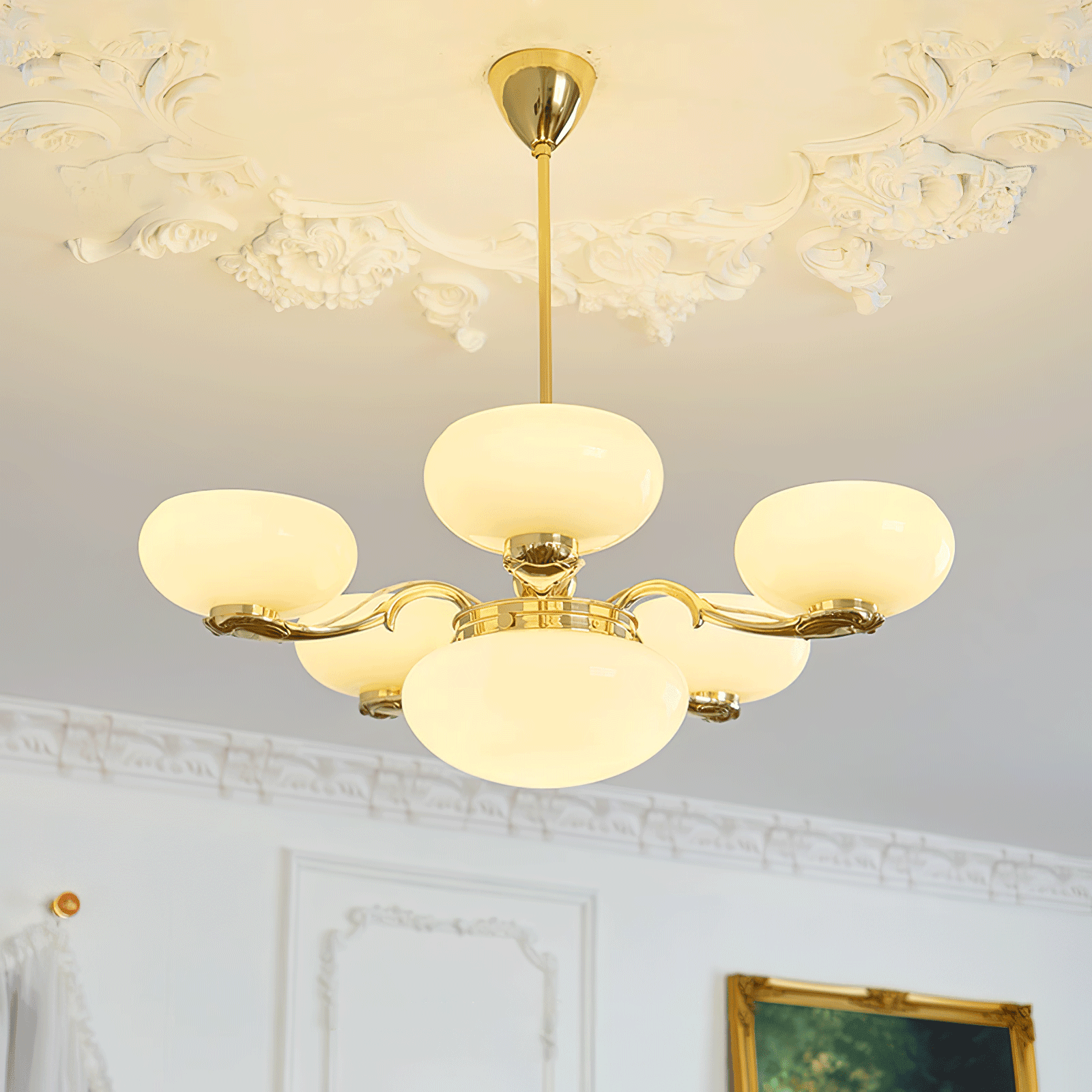 Brass Radiance Orb Chandelier - Cueteks