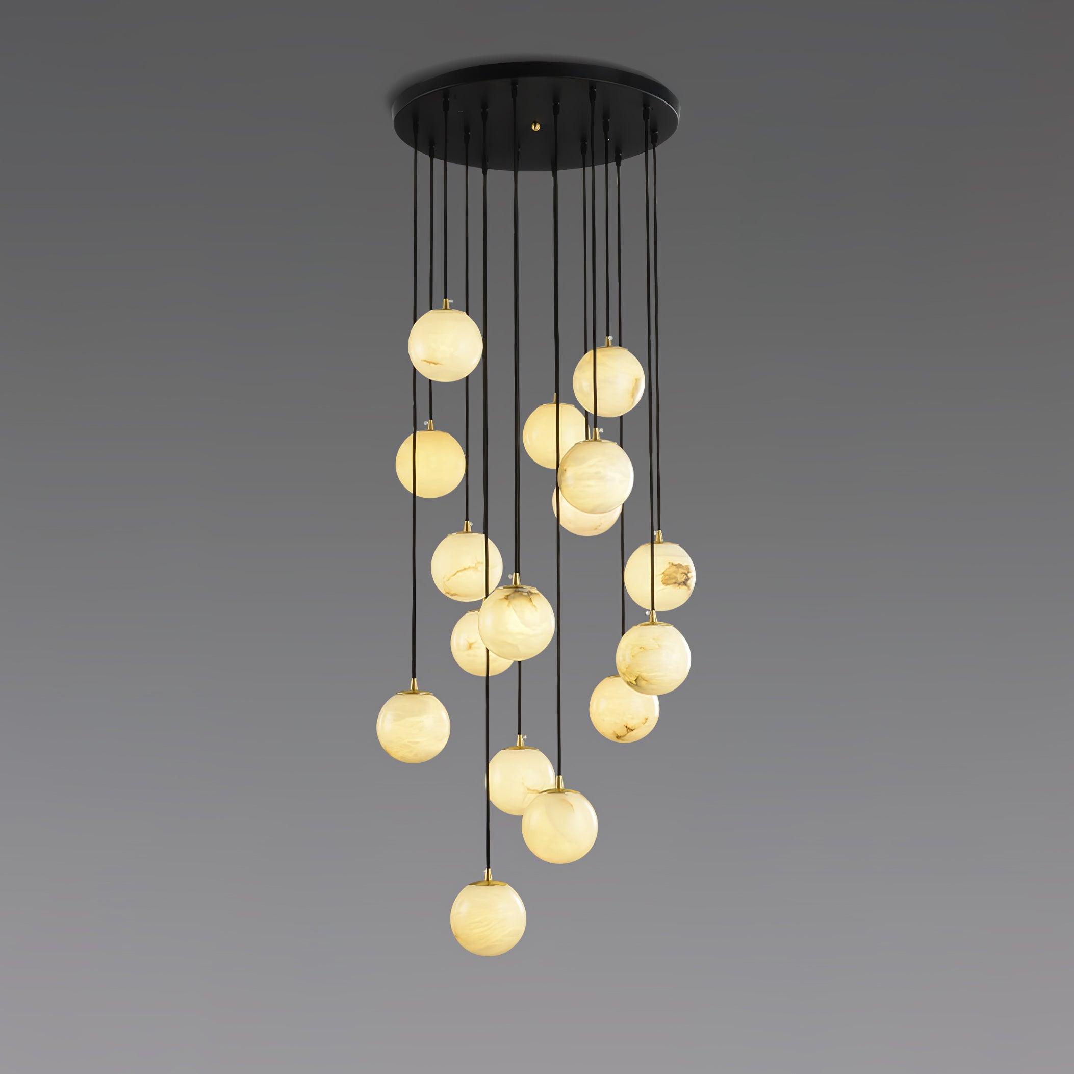 Alabaster Balls Cluster Chandelier - Cueteks