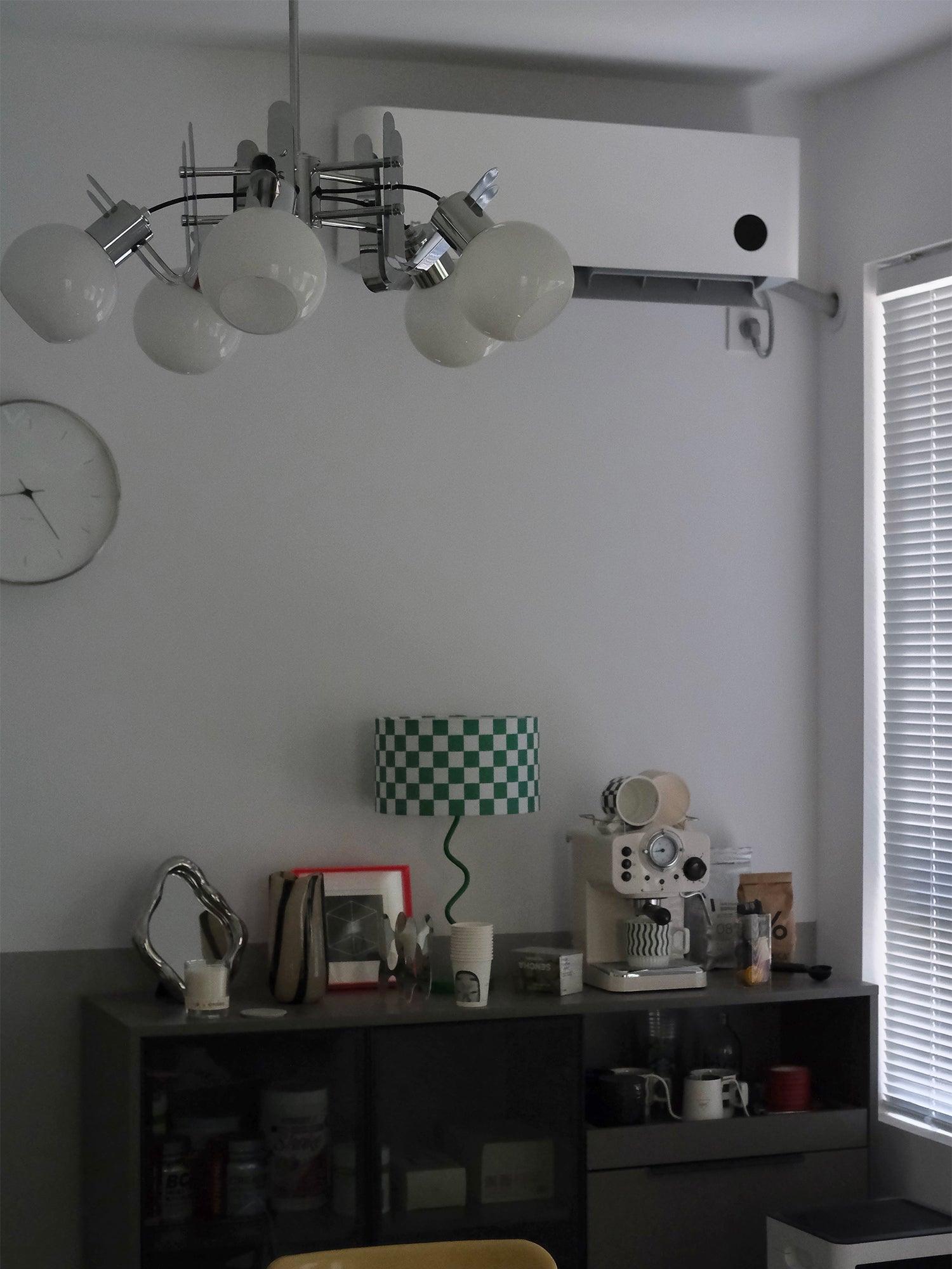 Vintage Geometrical Chrome Chandelier - Cueteks