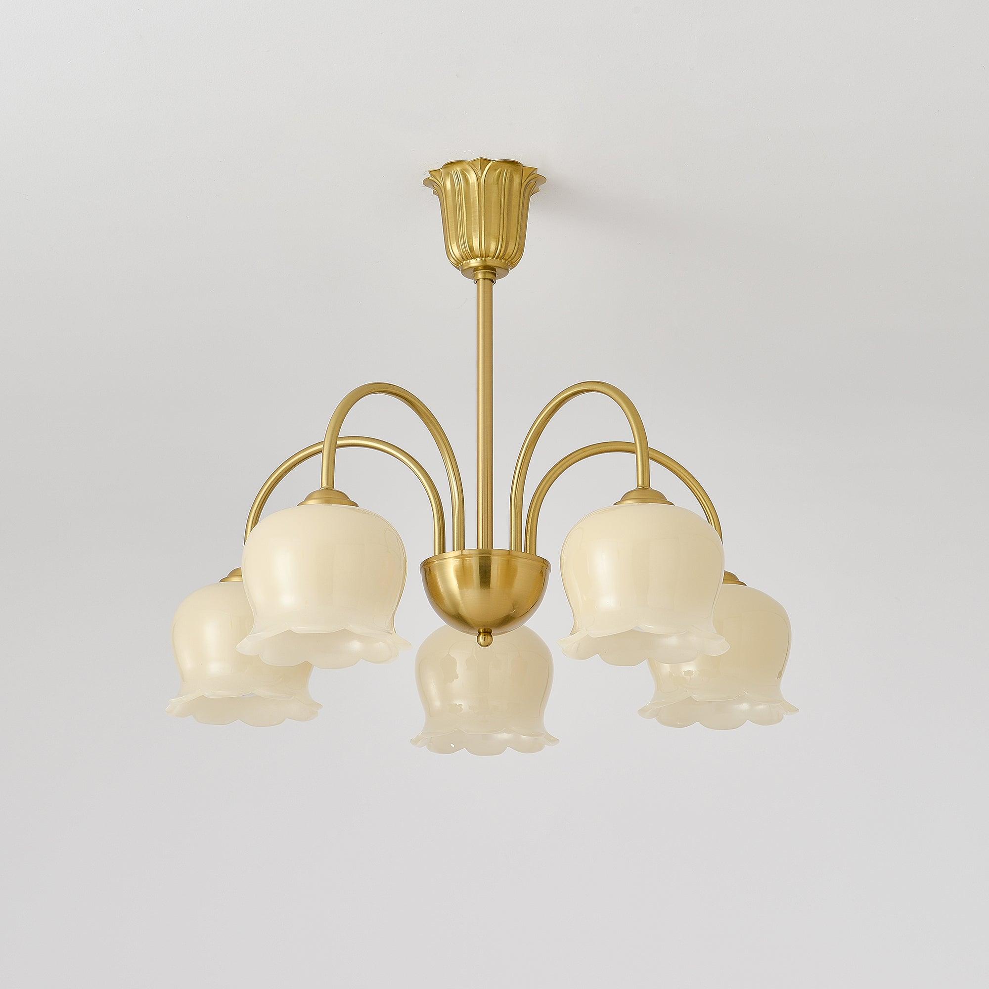 Orchids Brass Chandelier - Cueteks