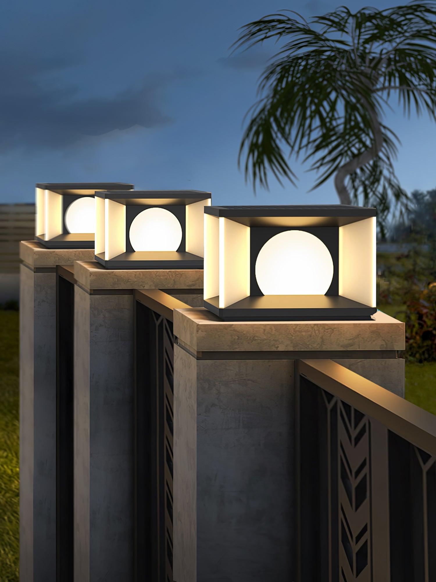 Eclipse Cube Outdoor Post Light - Cueteks