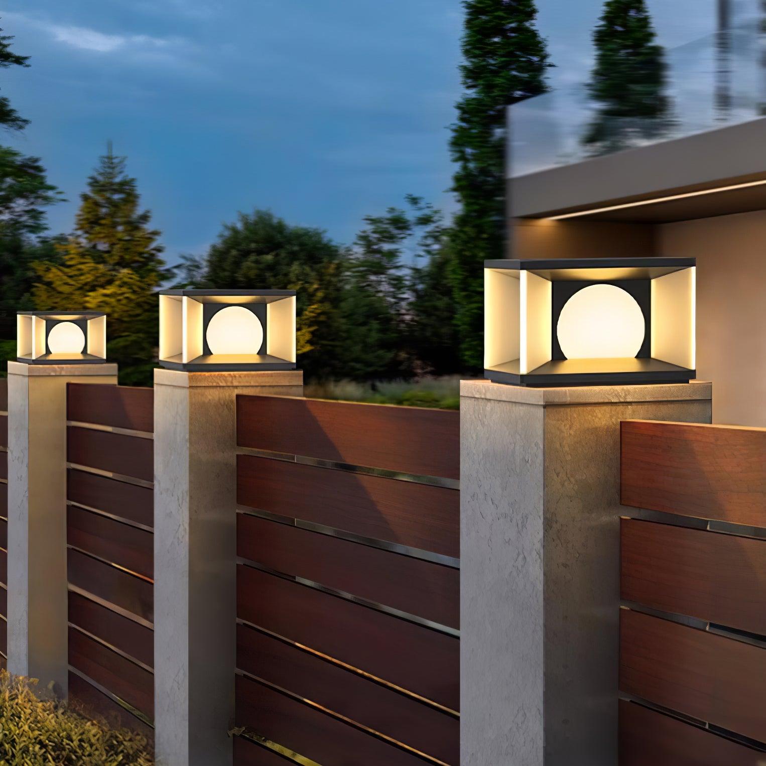 Eclipse Cube Outdoor Post Light - Cueteks