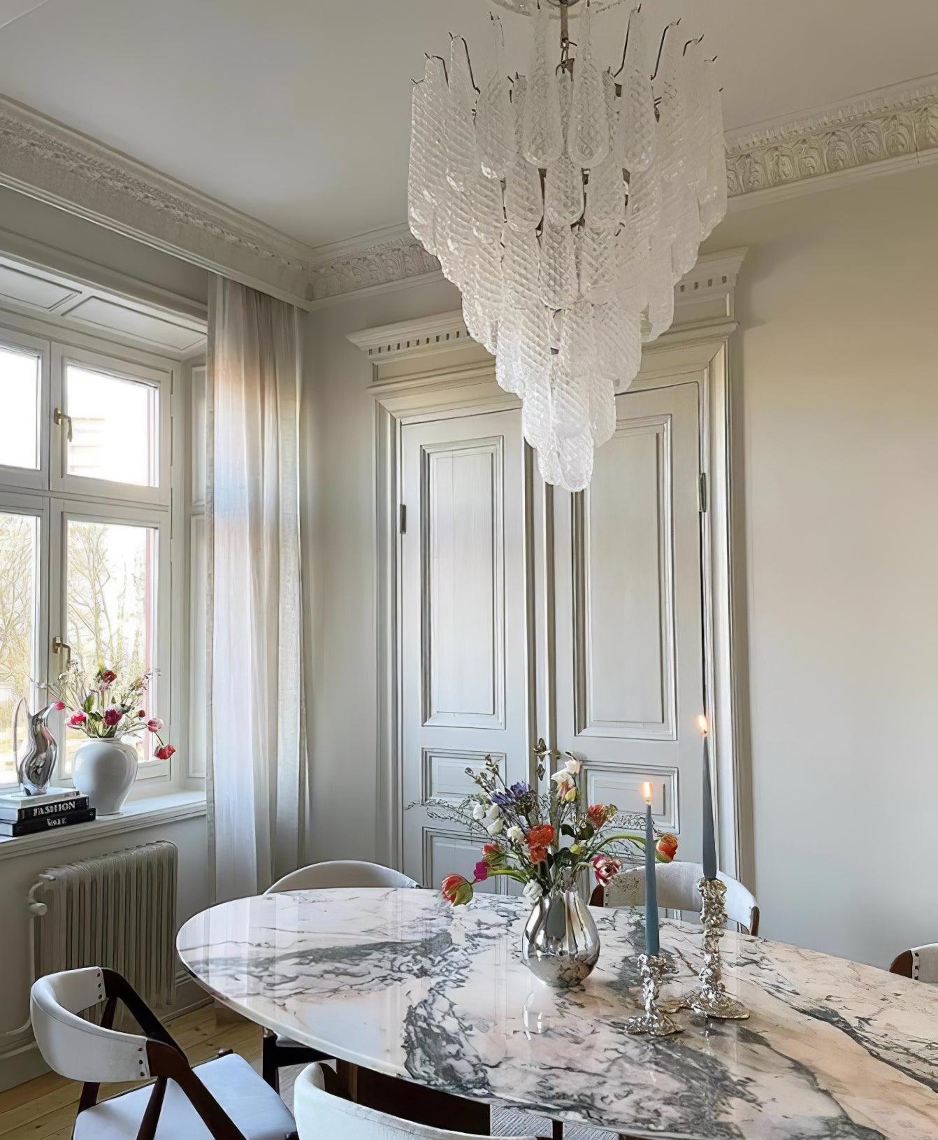 Grid Glass Waterfall Chandelier - Cueteks