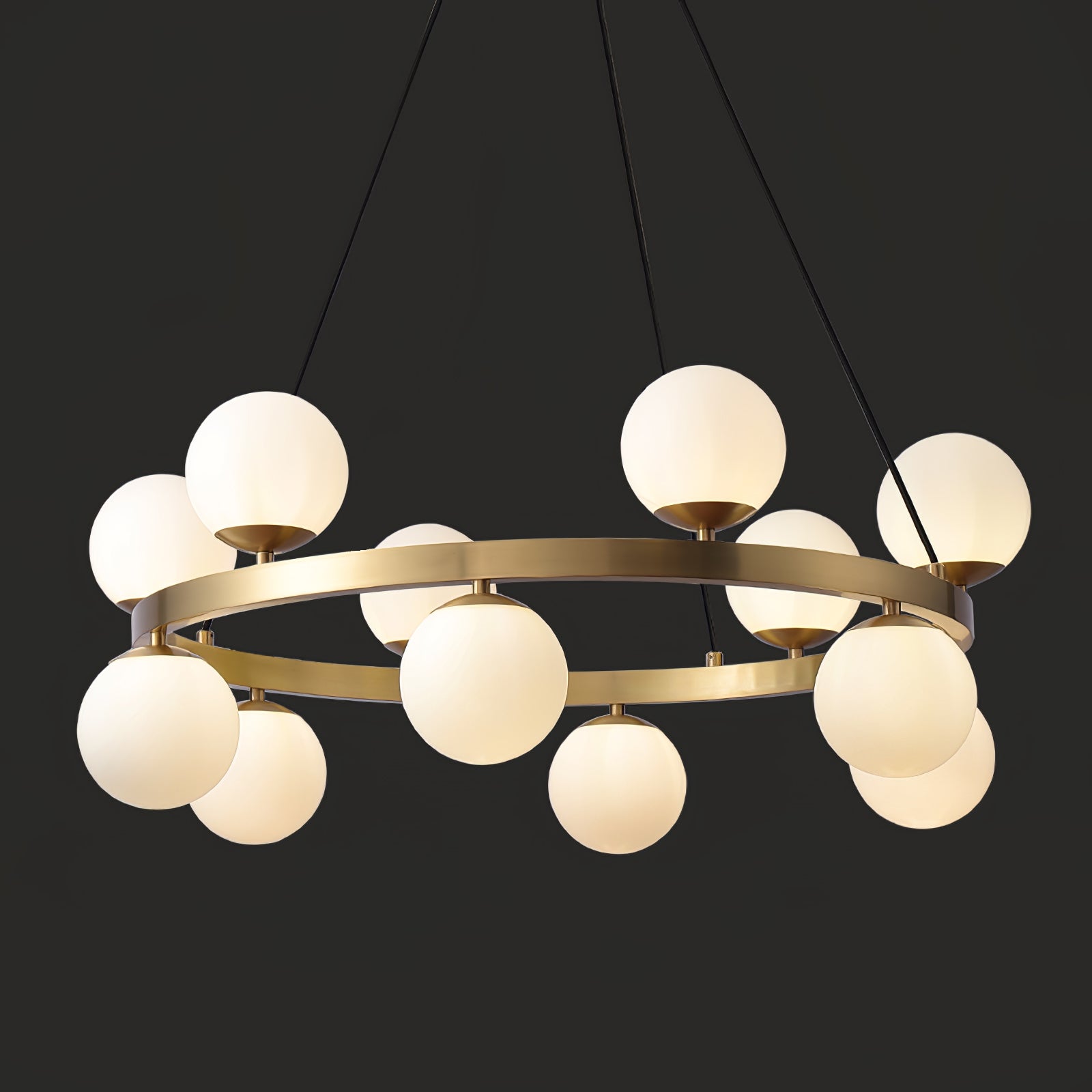 Bubbles Brass Ring Chandelier - Cueteks