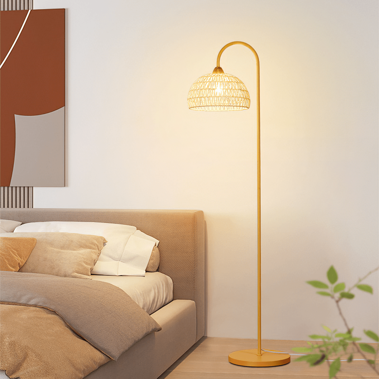 Rattan Arch Floor Lamp - Cueteks