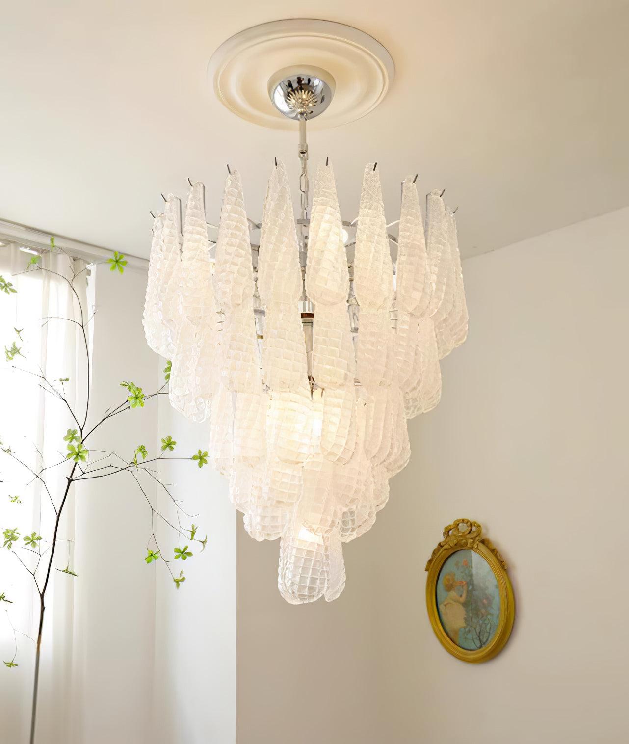 Grid Glass Waterfall Chandelier - Cueteks