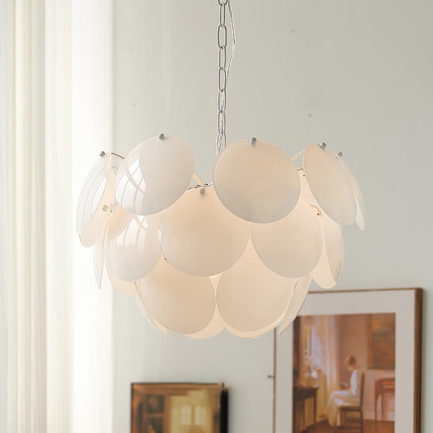 Luminous Petal Glass Chandelier - Cueteks