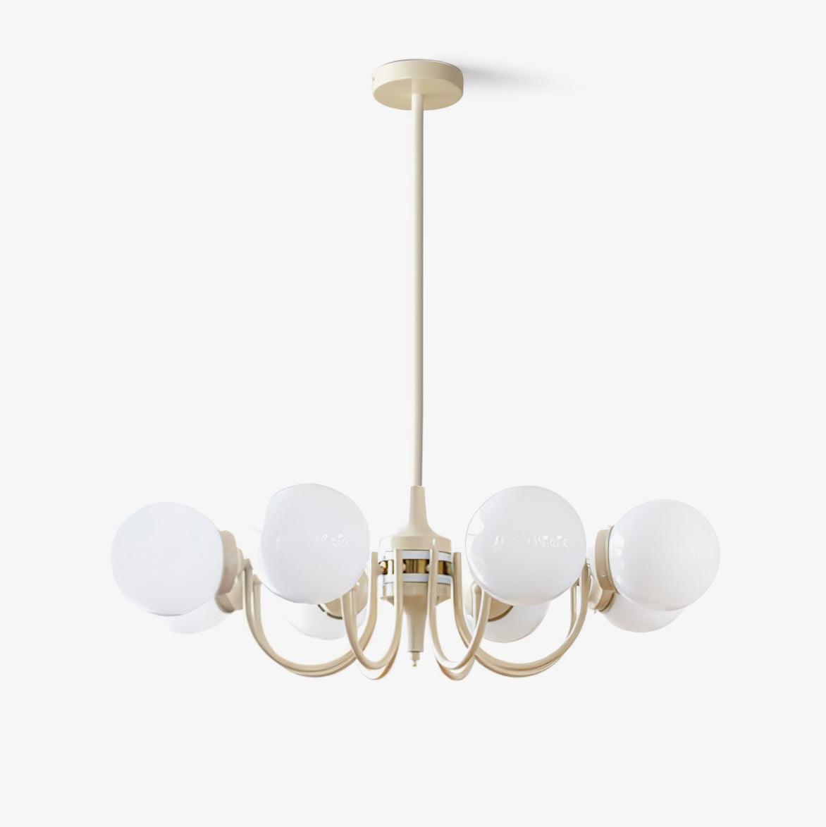 Cream Glass Ball Chandelier - Cueteks