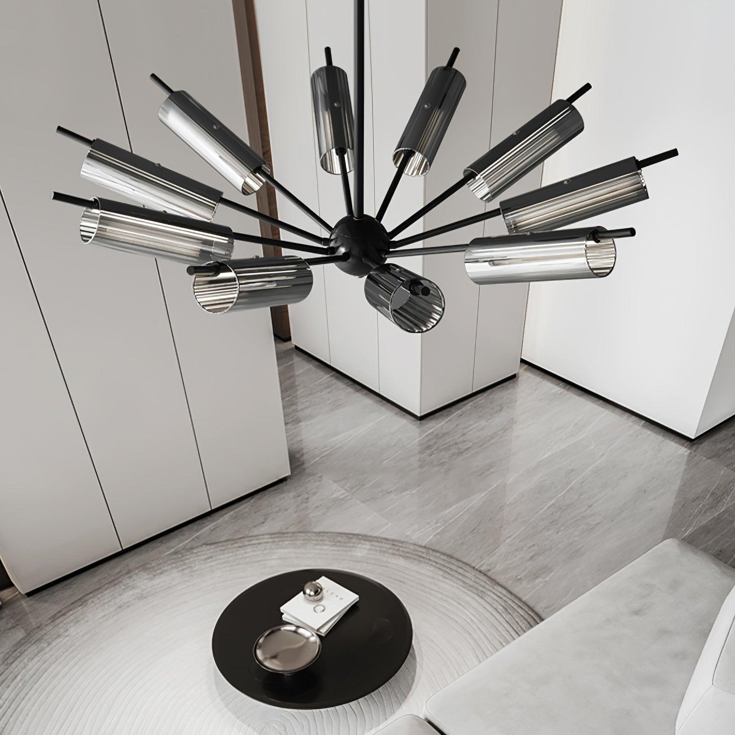 Sputnik Brass Chandelier - Cueteks