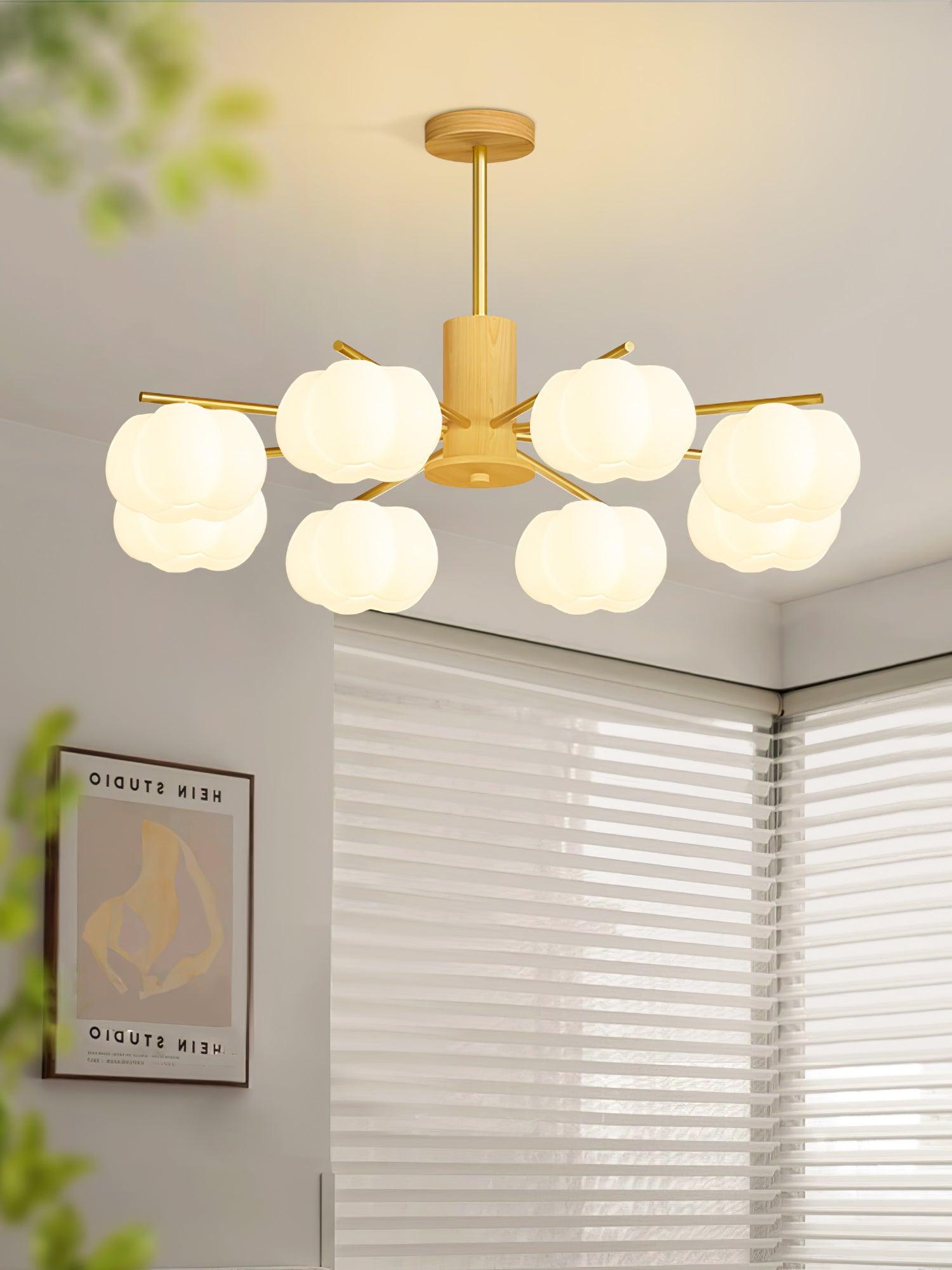 Wooden Cotton Balls Chandelier - Cueteks