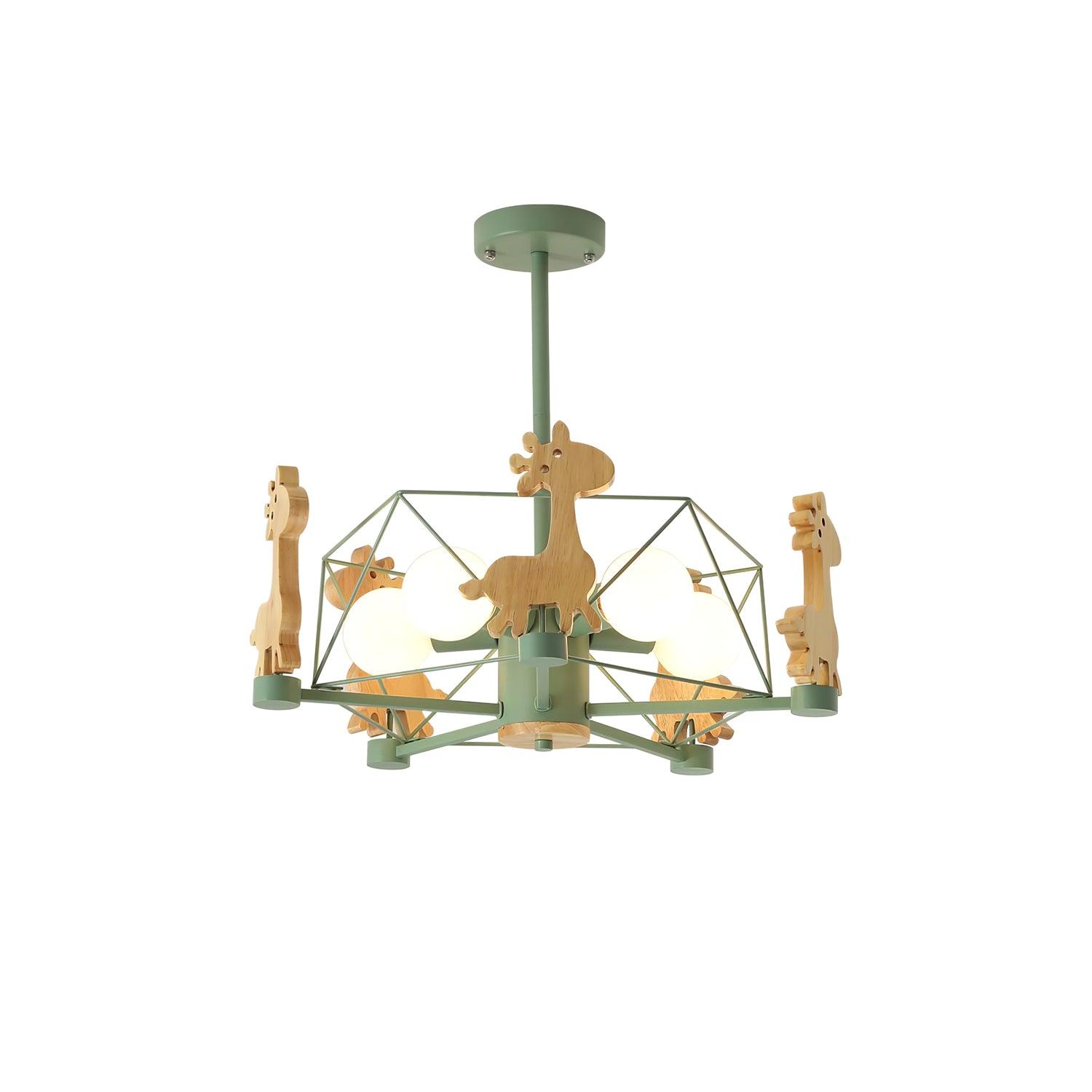 Lovely Deer Wooden Chandelier - Cueteks