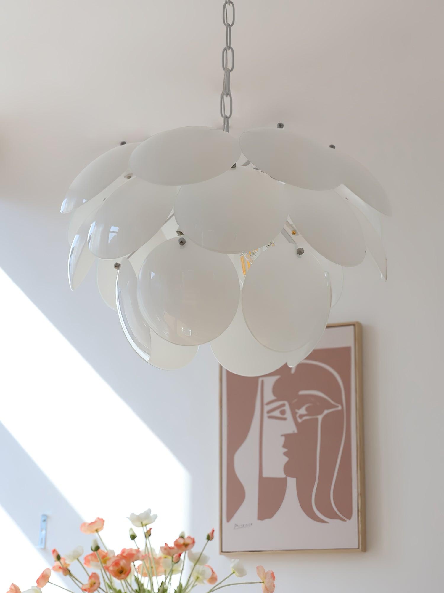 Luminous Petal Glass Chandelier - Cueteks