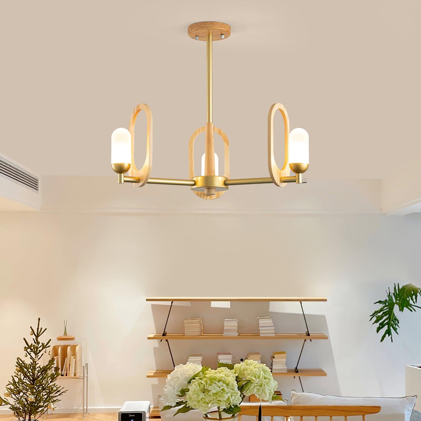 Wood Art Halo Chandelier - Cueteks