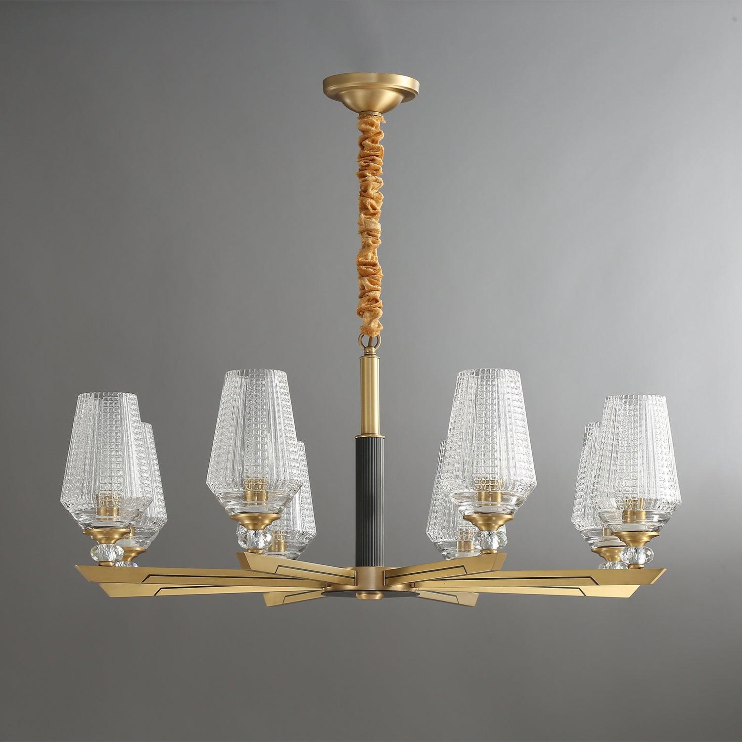 Orrefors Brass Chandelier - Cueteks