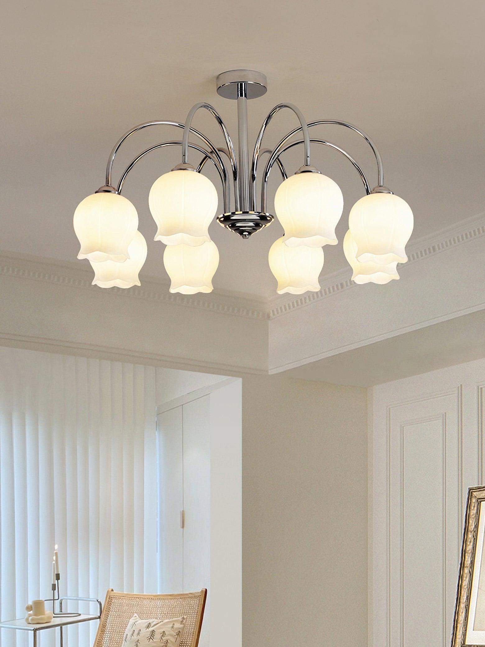 Floral Glass Chandelier - Cueteks