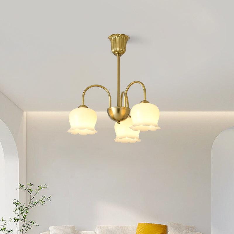 Orchids Brass Chandelier - Cueteks