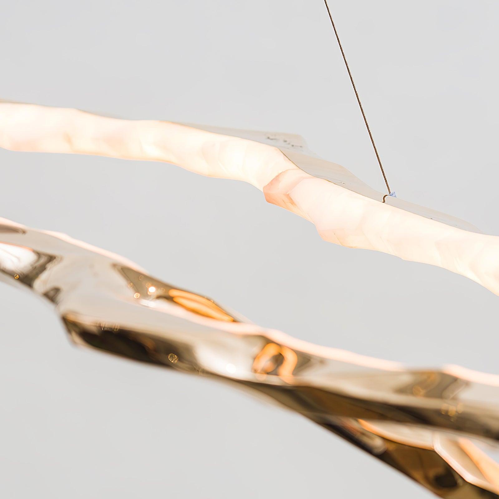 Cloud Rings Series Brass Chandelier - Cueteks