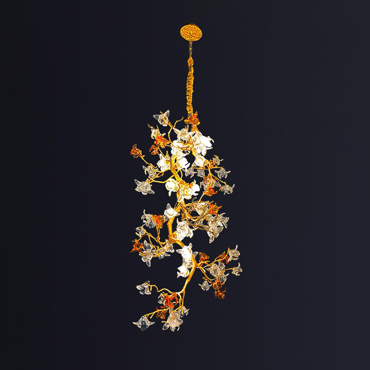 Brass Maple Branch Chandelier - Cueteks