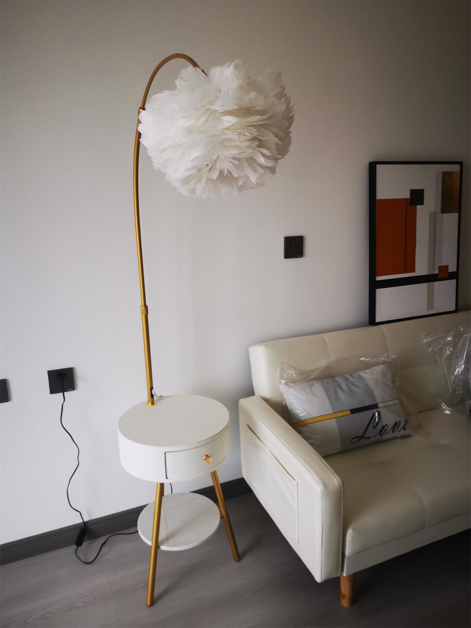 Feather Drawer Floor Lamp - Cueteks