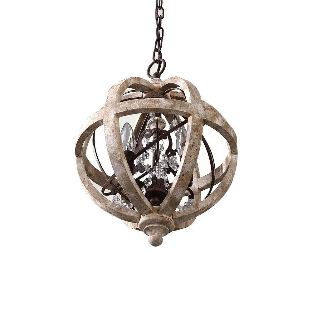 Retro Globe Weathered Chandelier - Cueteks