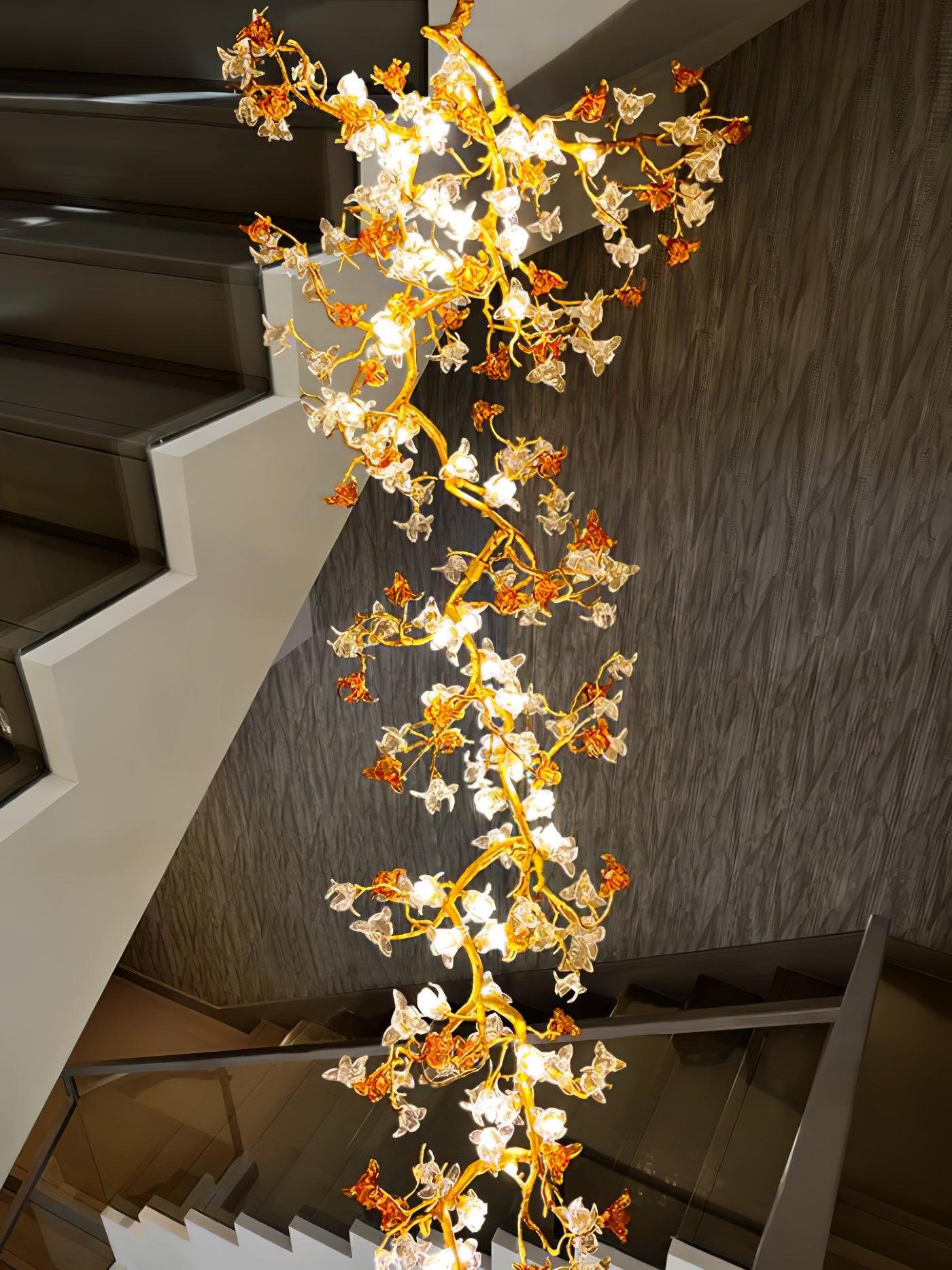Brass Maple Branch Chandelier - Cueteks