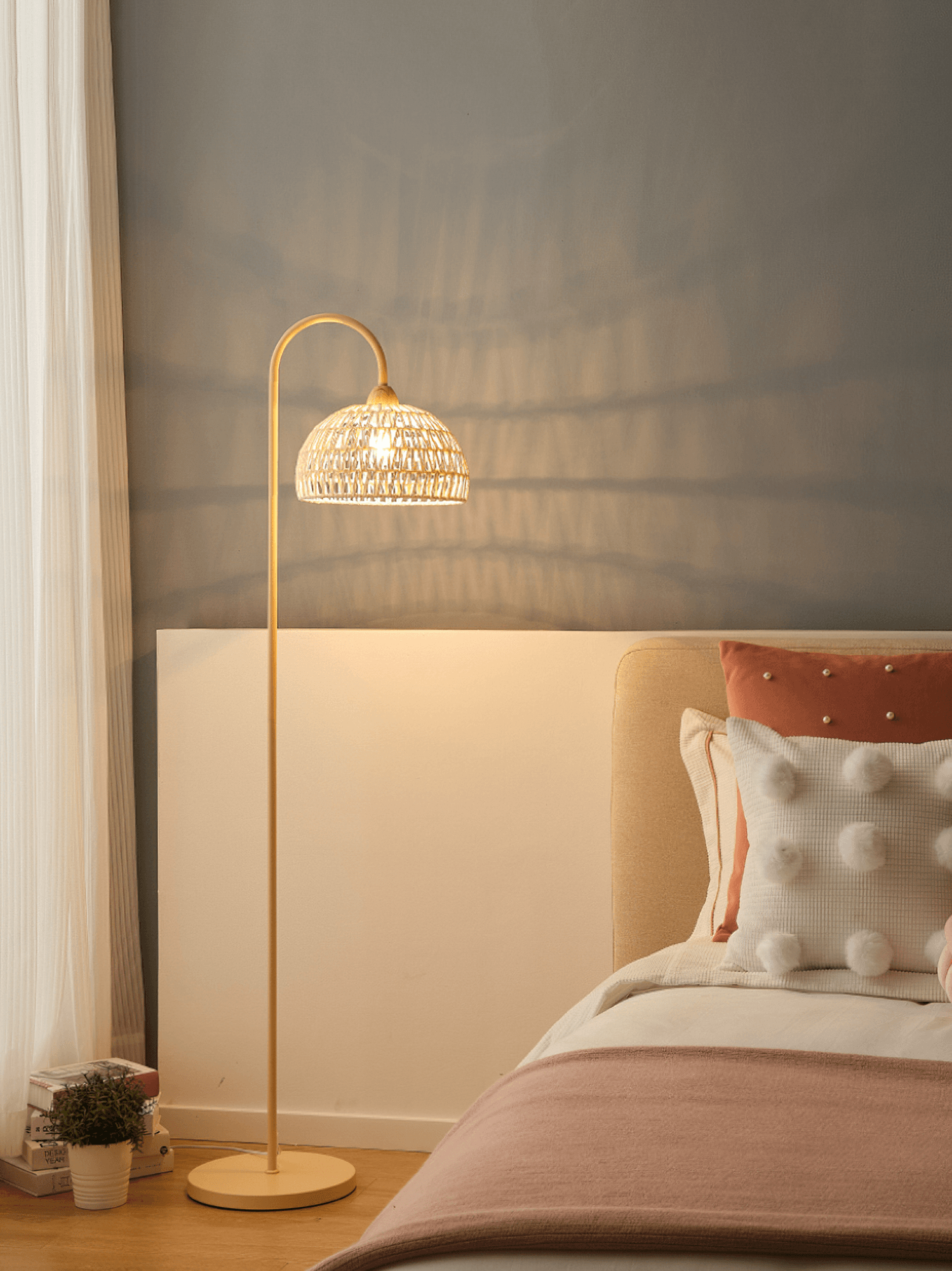 Rattan Arch Floor Lamp - Cueteks