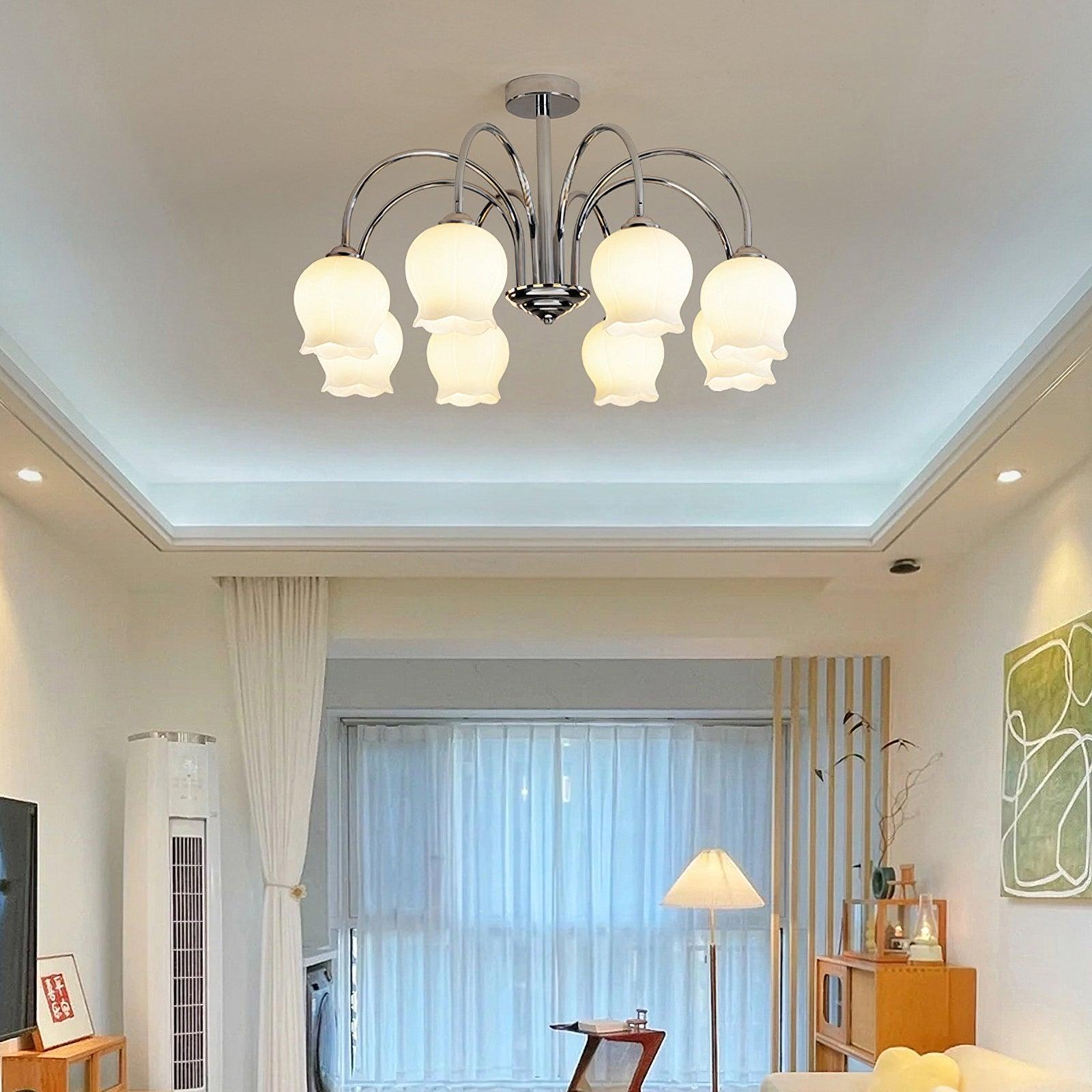 Floral Glass Chandelier - Cueteks