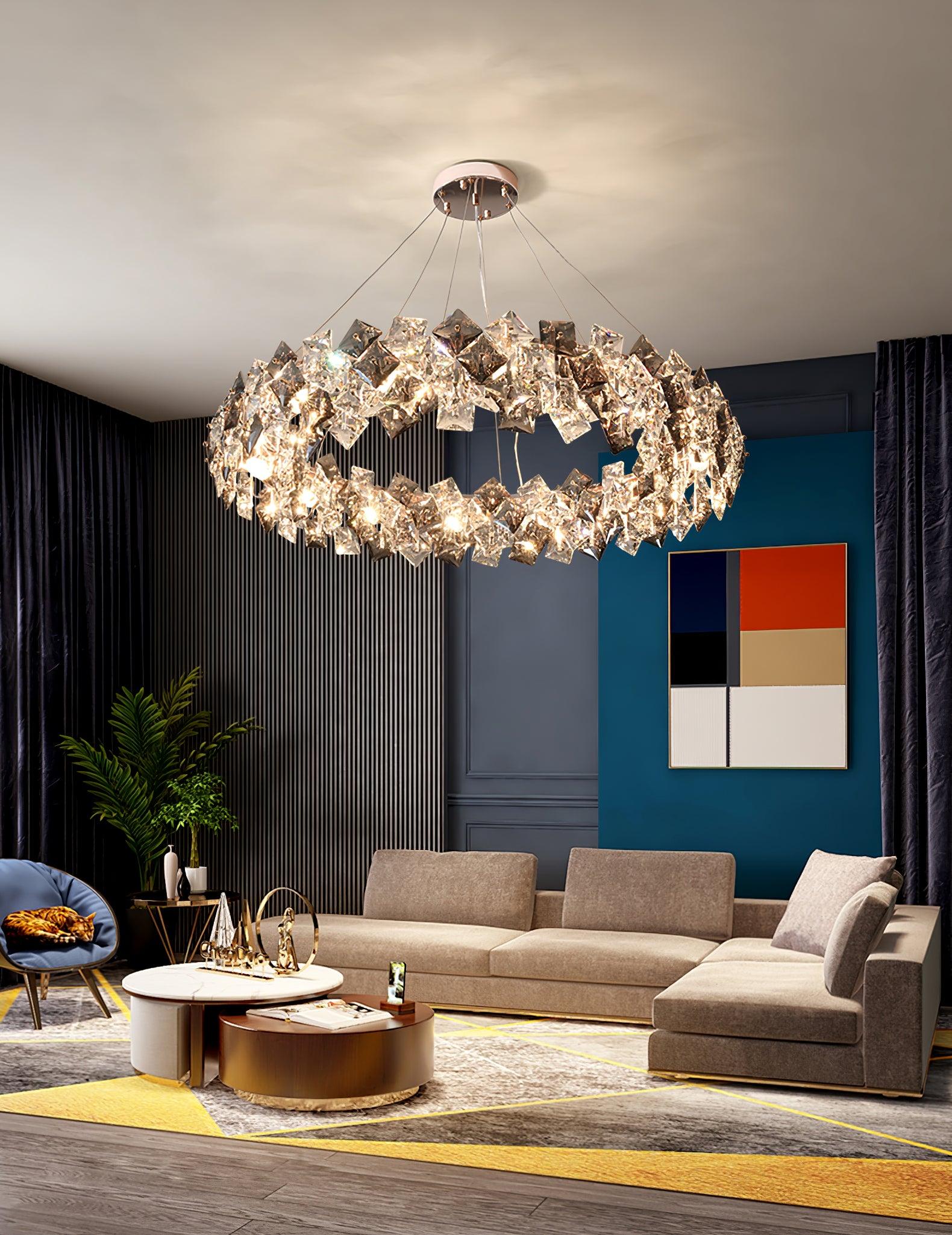 Scale Crystal Round Chandelier - Cueteks