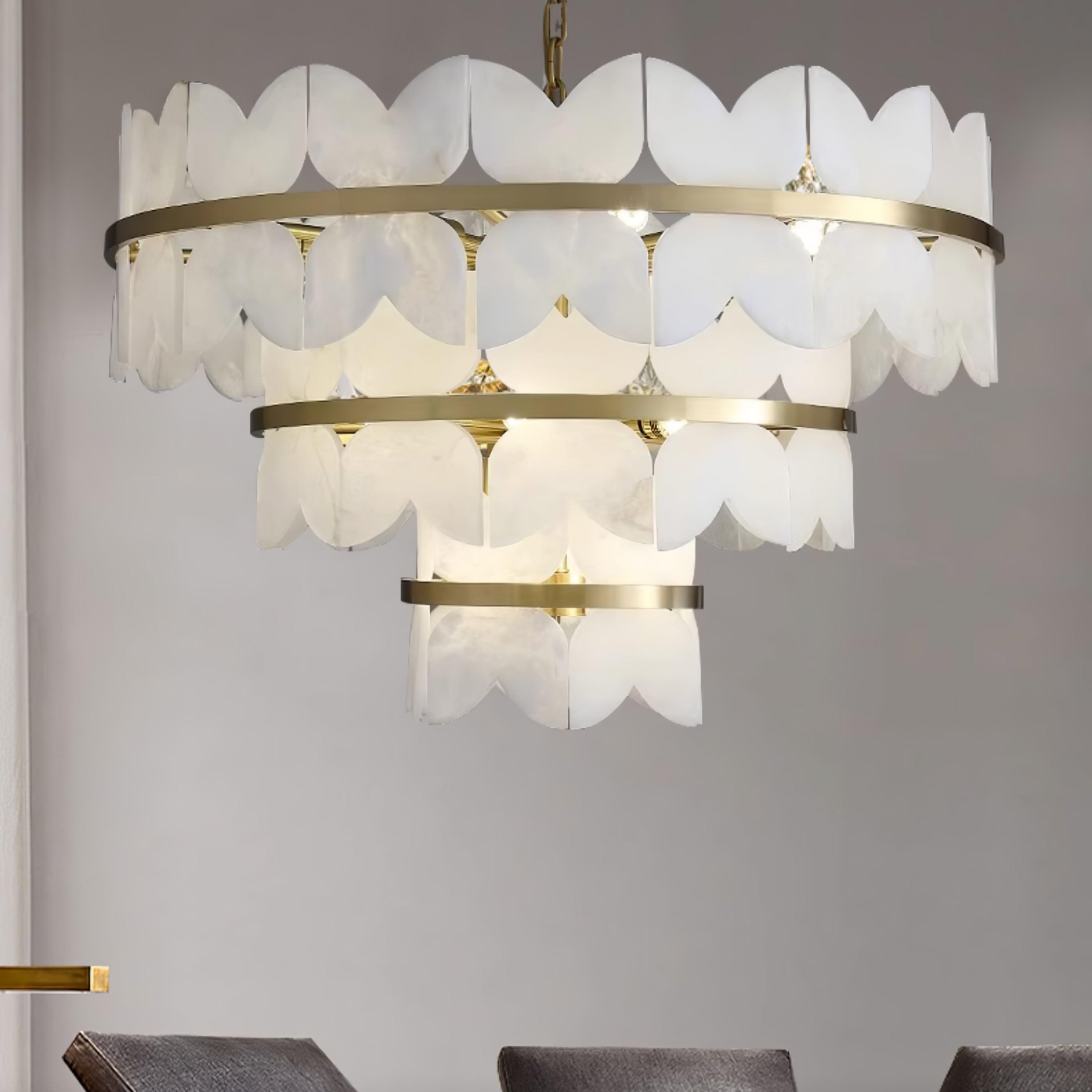 Alabaster Cloudscape Chandelier - Cueteks