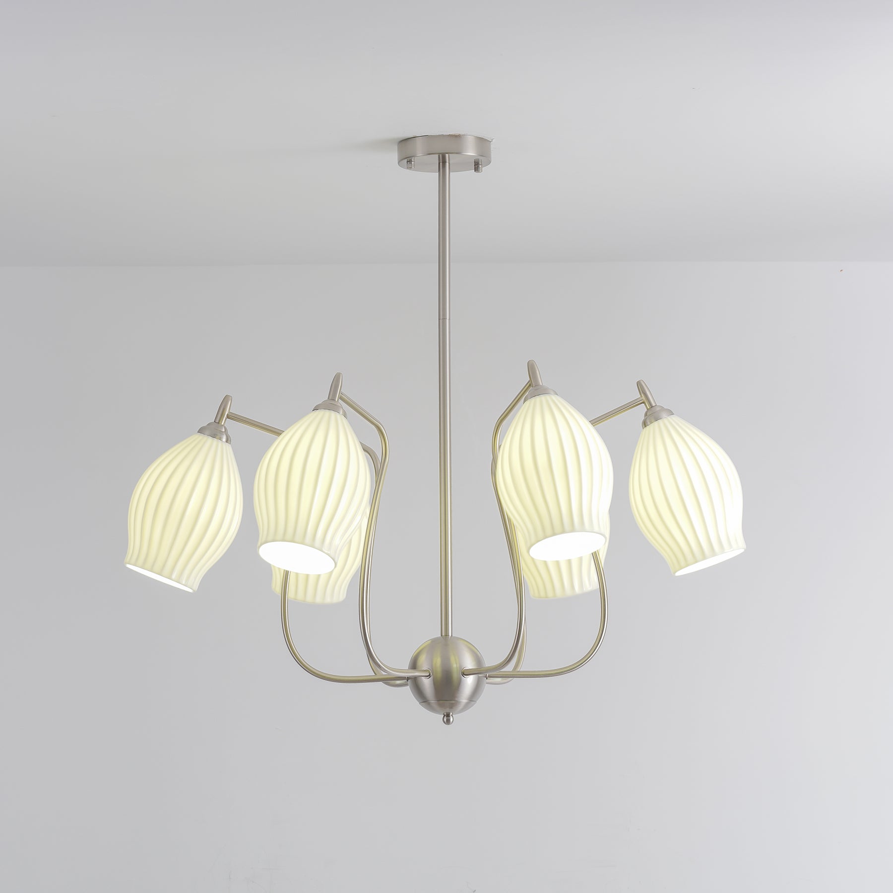 Ceramic Ribbed Chandelier - Cueteks