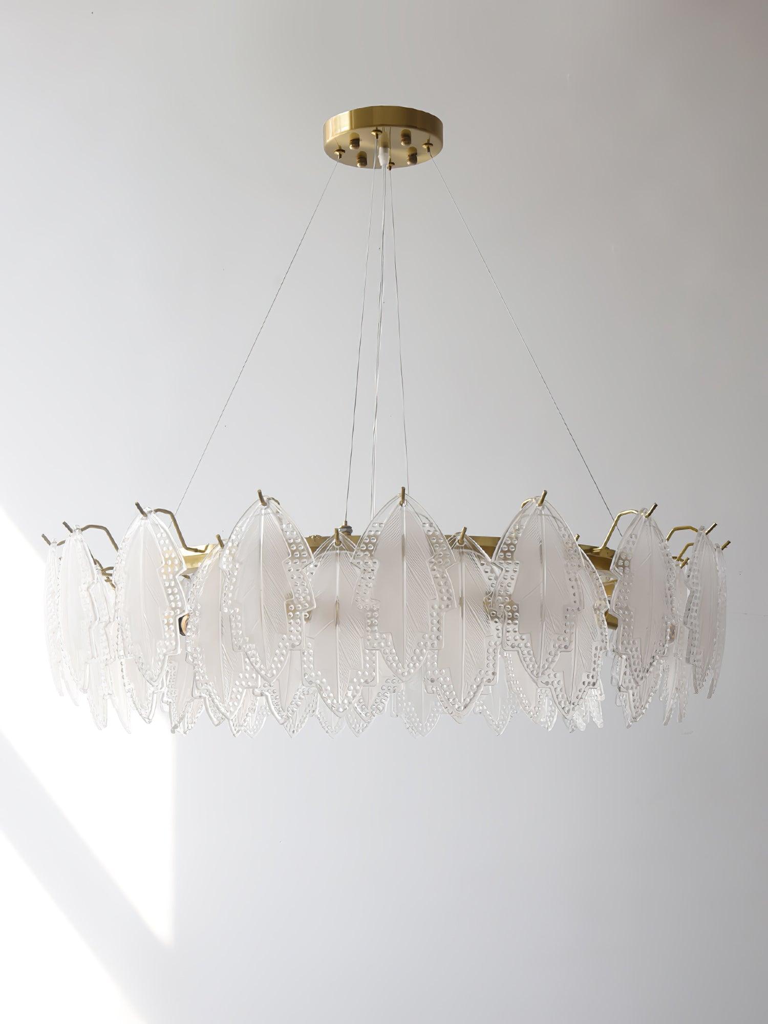 Maple Leaf Glass Chandelier - Cueteks