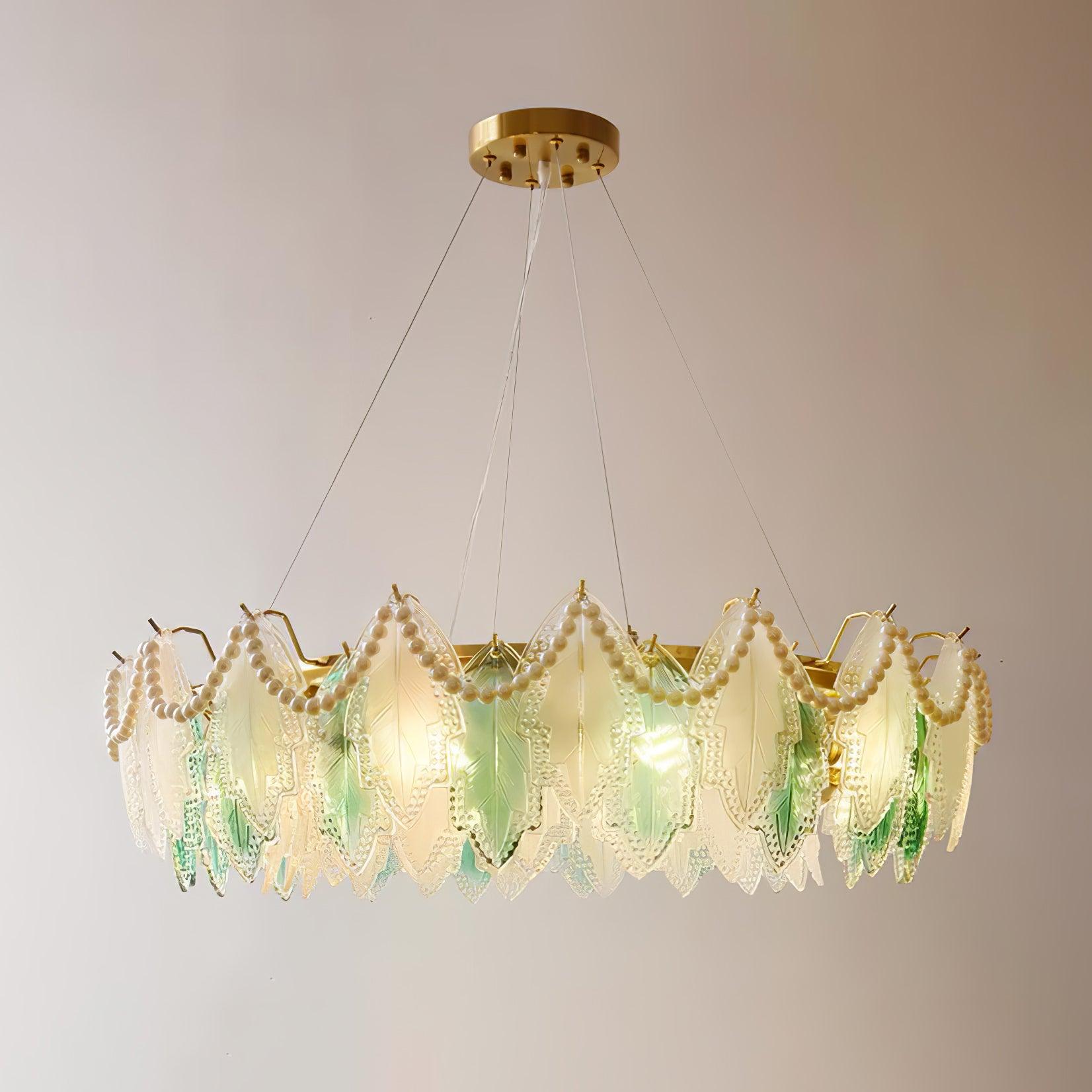 Maple Leaf Glass Chandelier - Cueteks