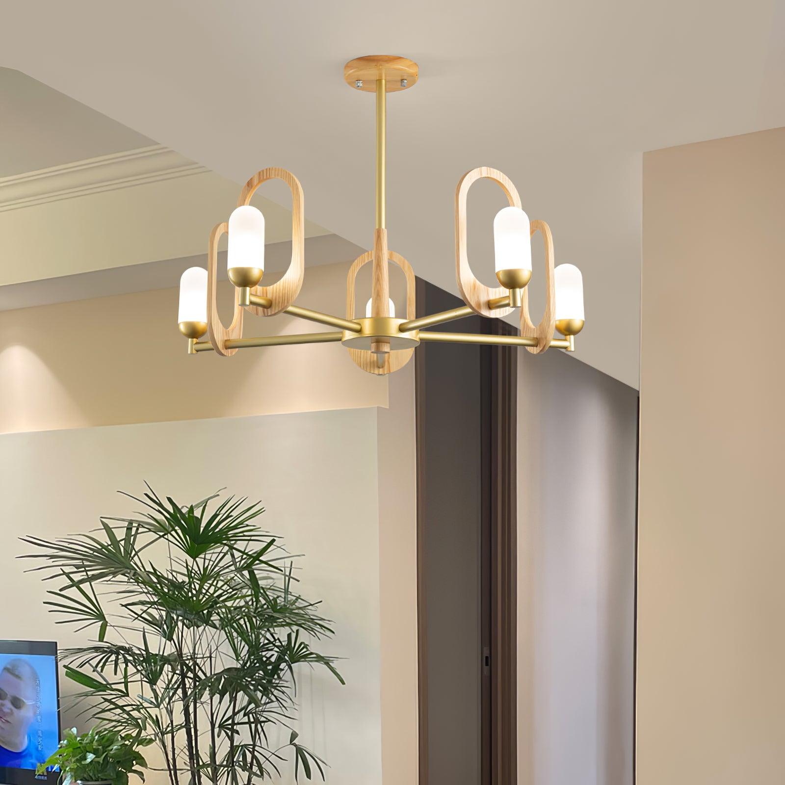 Wood Art Halo Chandelier - Cueteks