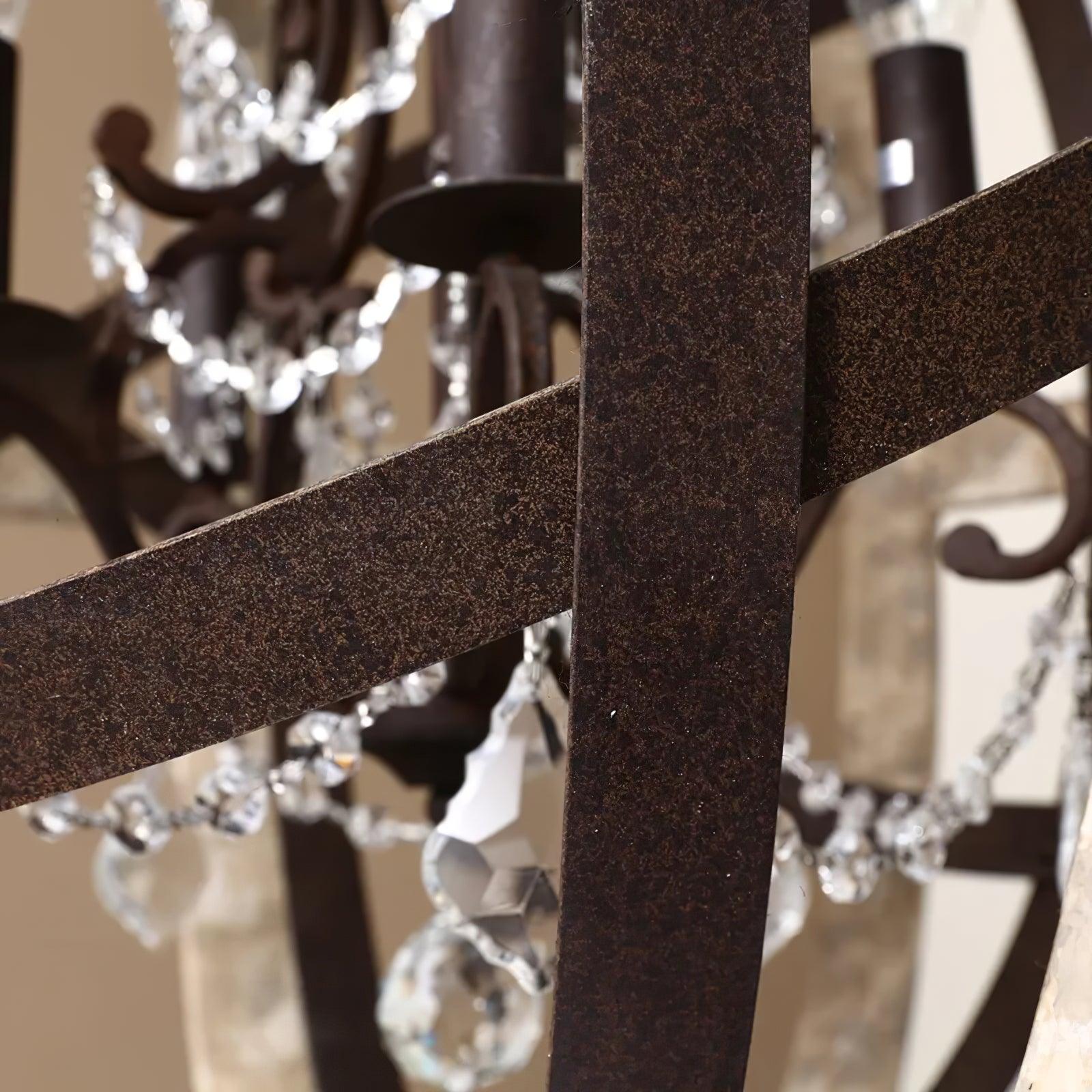 Retro Globe Weathered Chandelier - Cueteks