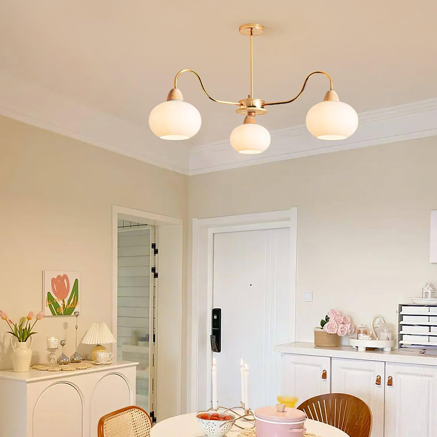 Glass Persimmon Chandelier - Cueteks