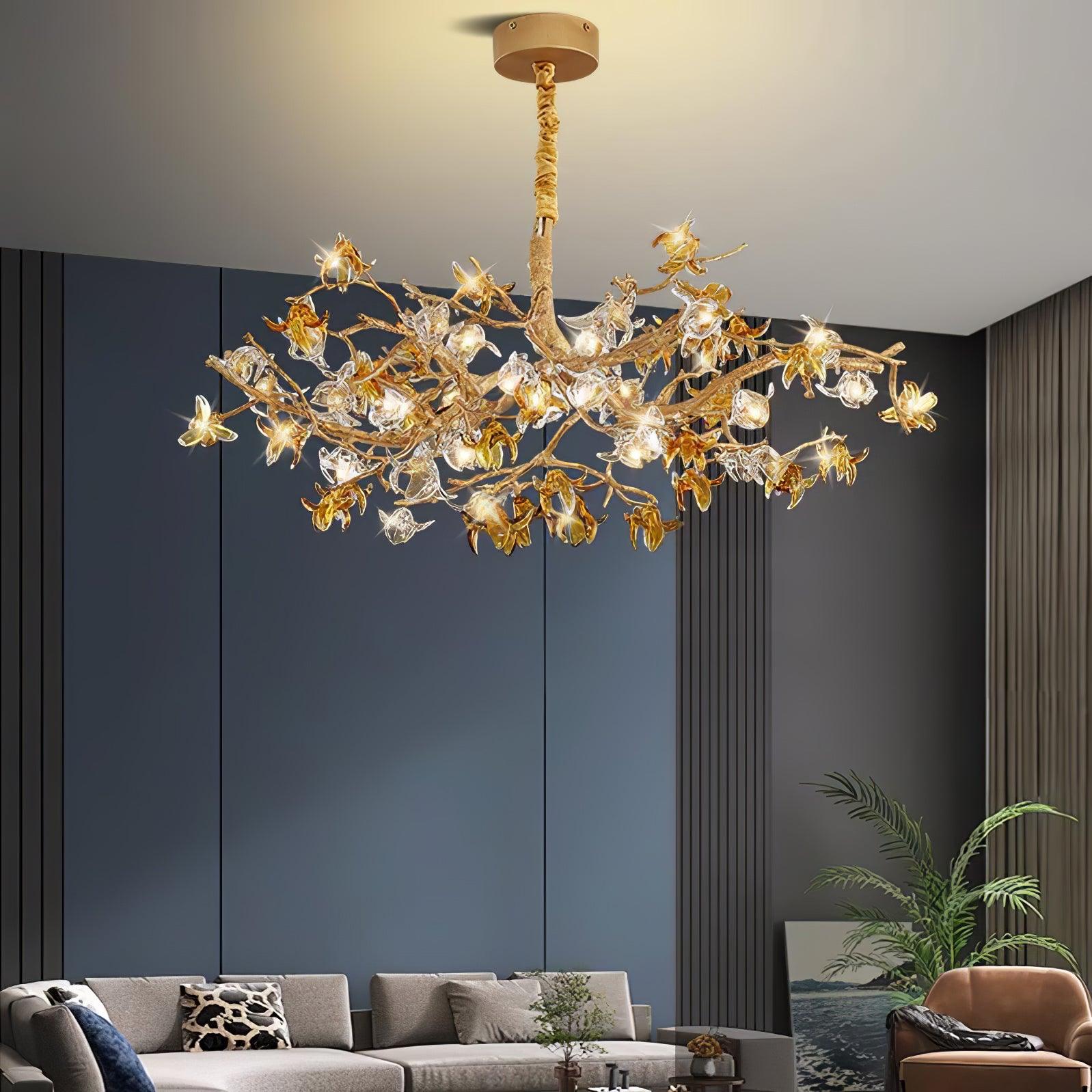 Aosta Brass Branch Chandelier - Cueteks