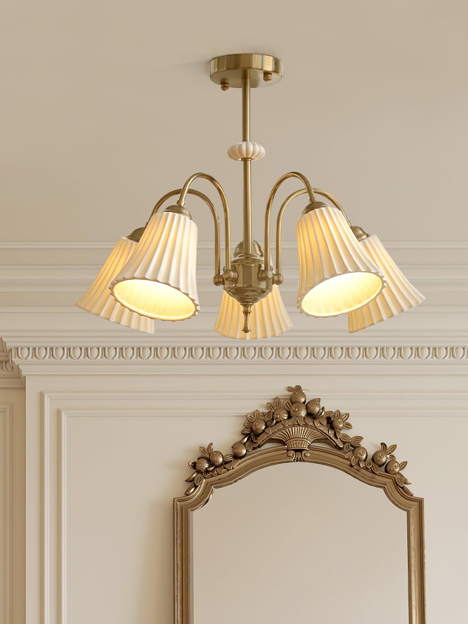 Medieval Ceramic Trumpet Chandelier - Cueteks
