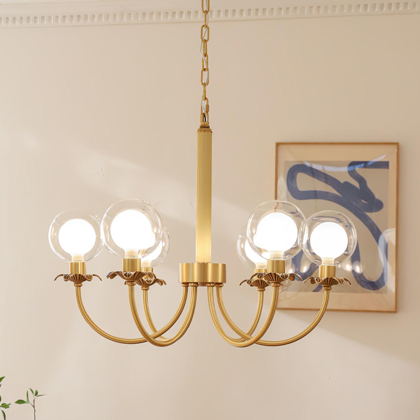 Aureate Radiance Glass Chandelier - Cueteks