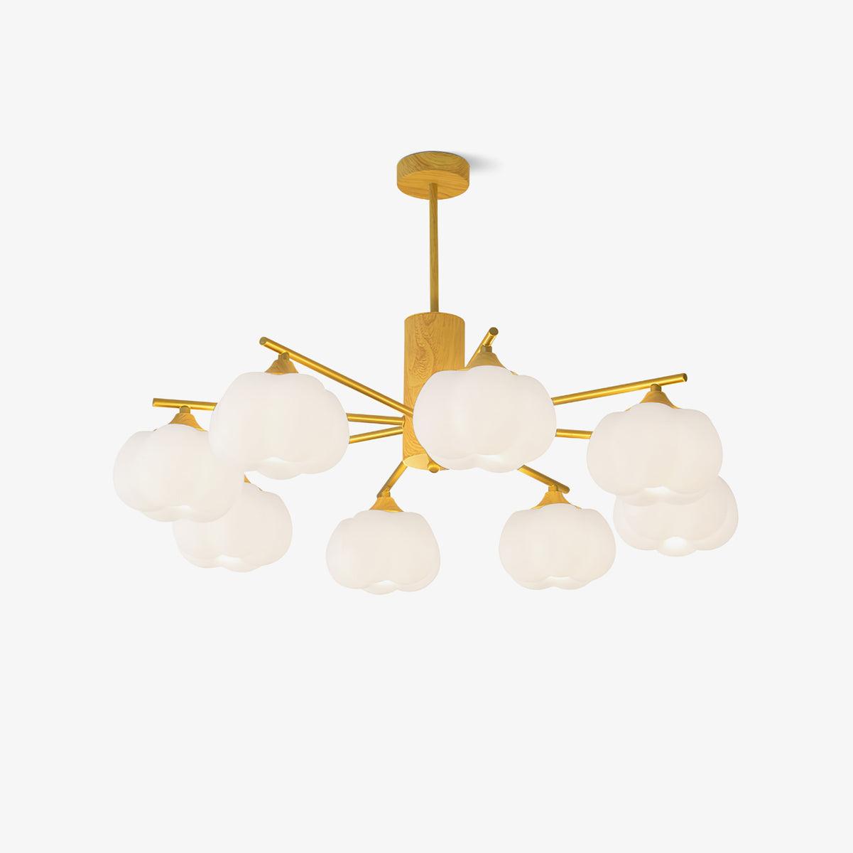 Wooden Cotton Balls Chandelier - Cueteks