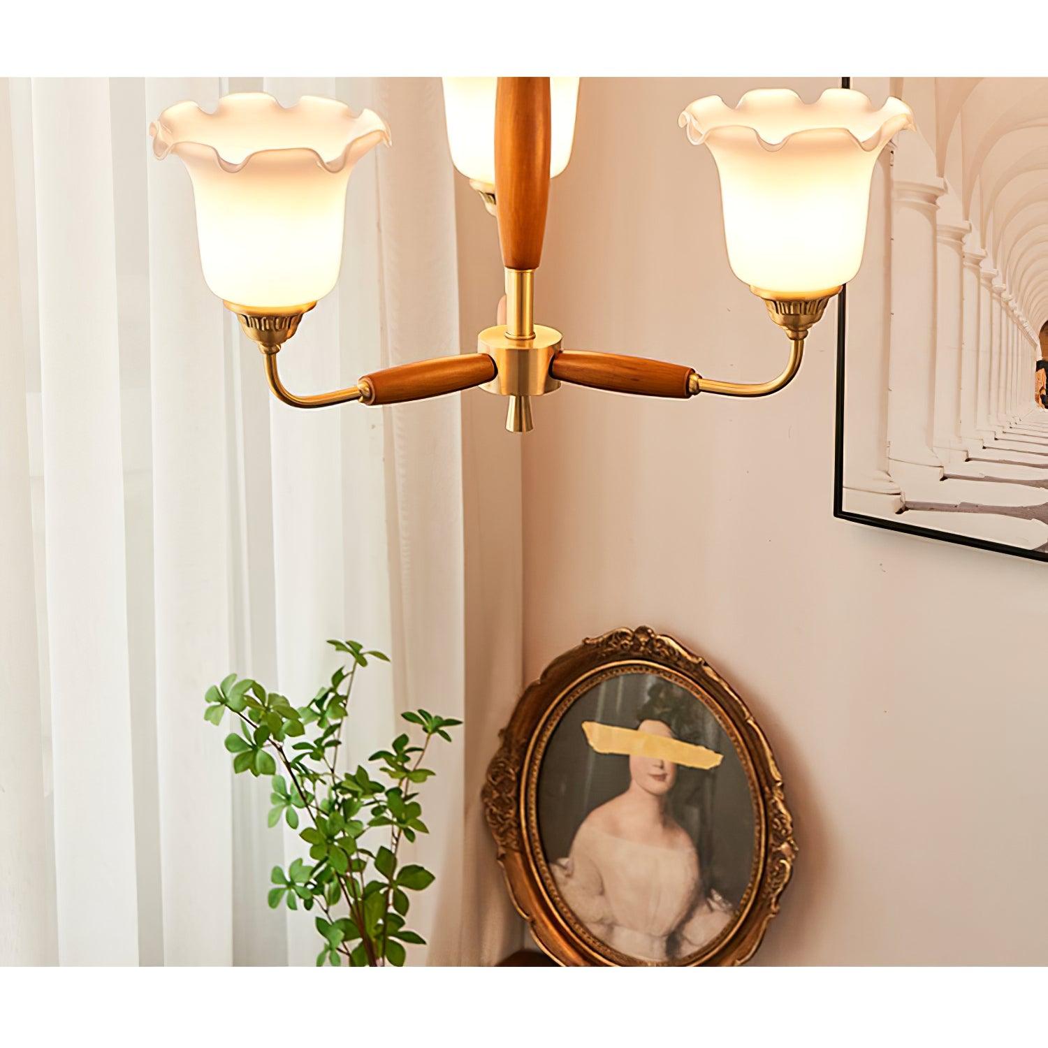 Trumpet Flower Glass Chandelier - Cueteks