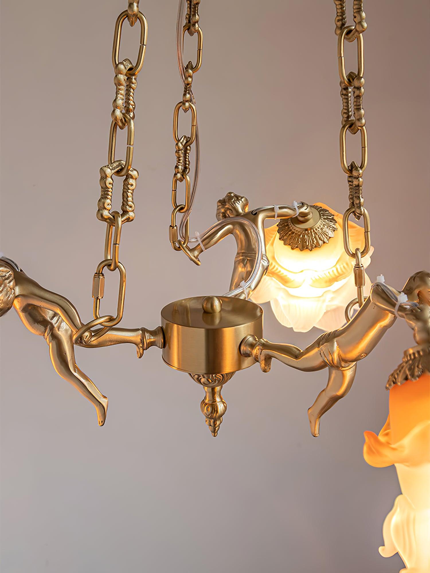 Putti Statuettes Brass Suspension - Cueteks