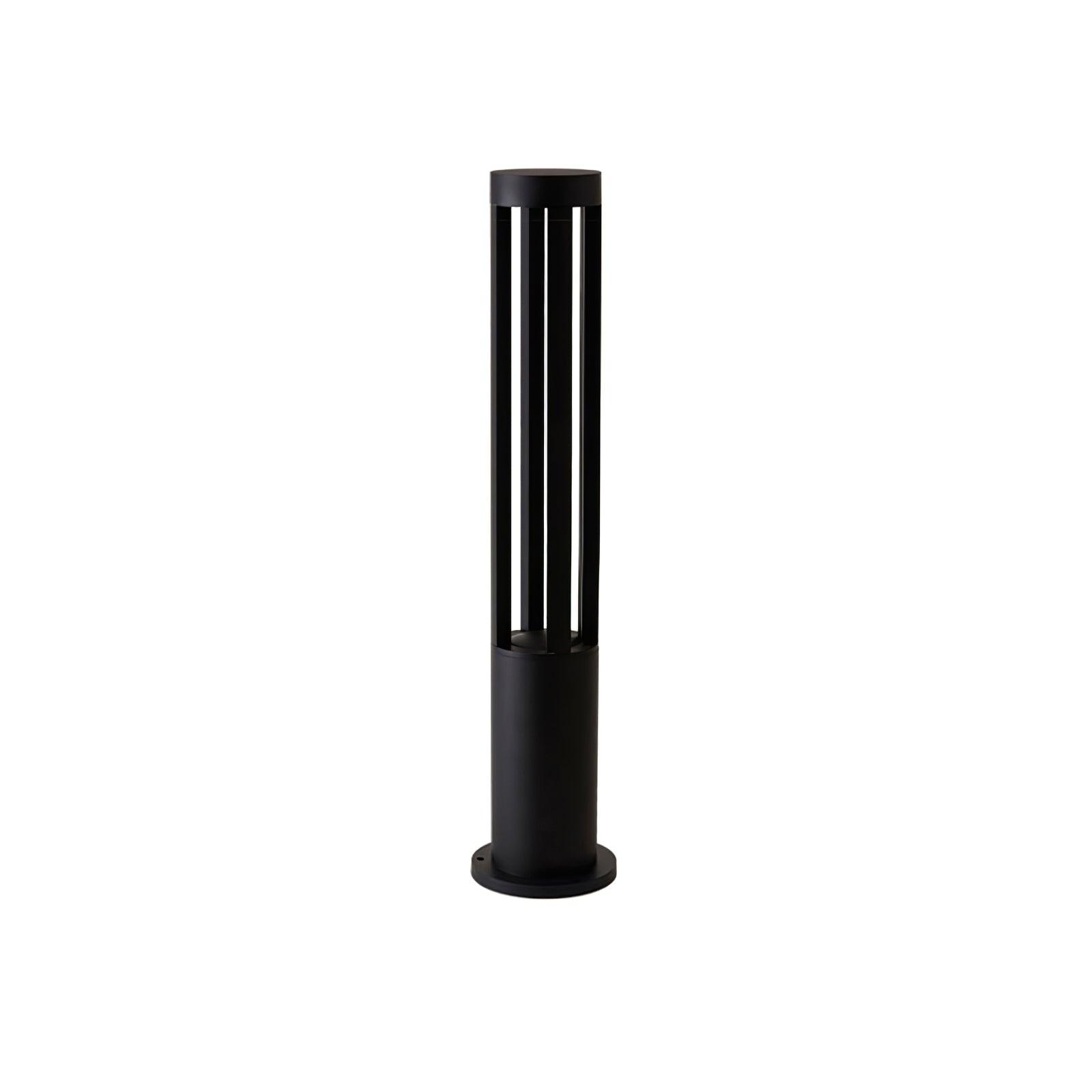 Black Cylindrical Garden Outdoor Light with Solar Panel - Cueteks