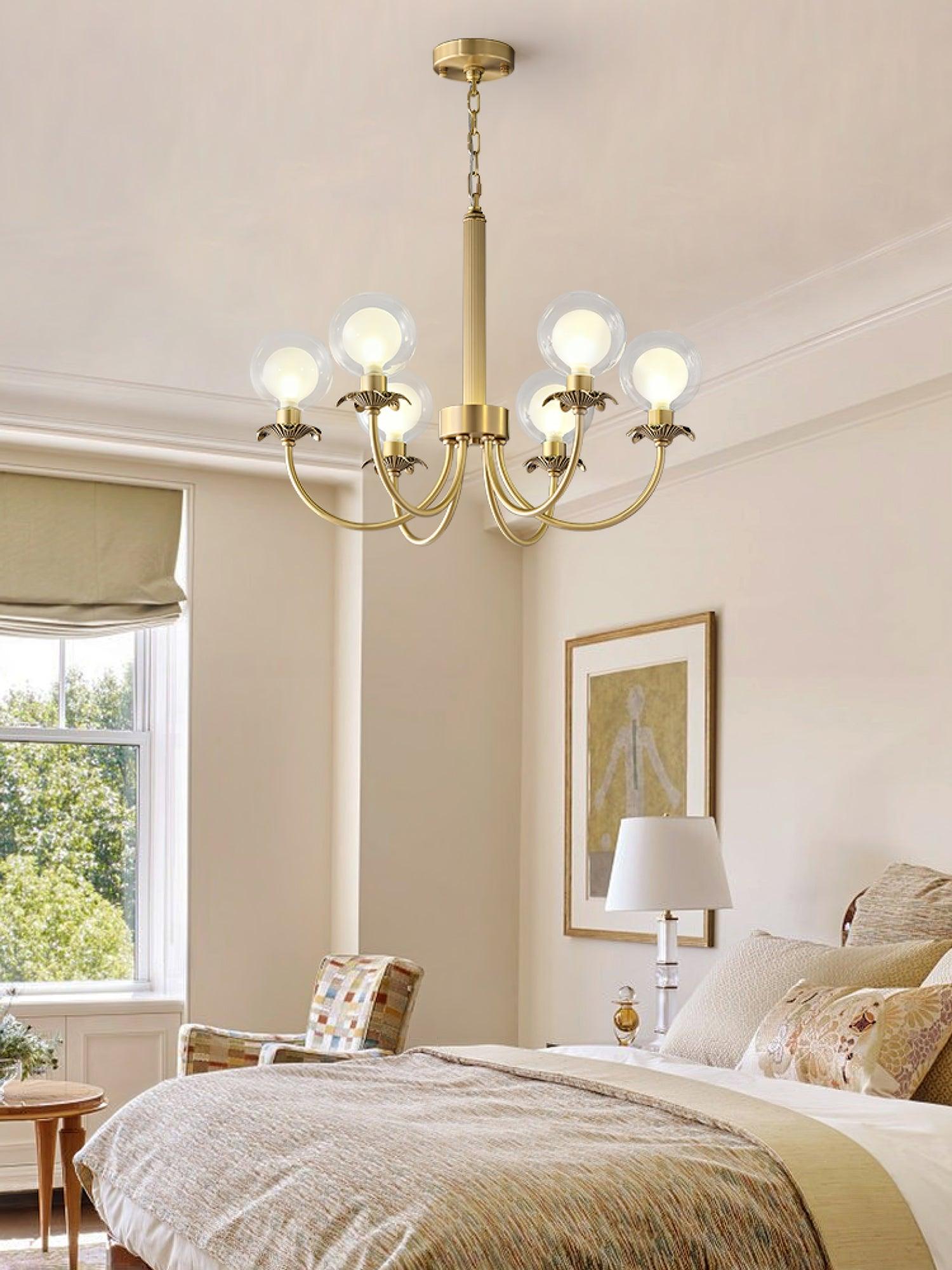 Aureate Radiance Glass Chandelier - Cueteks